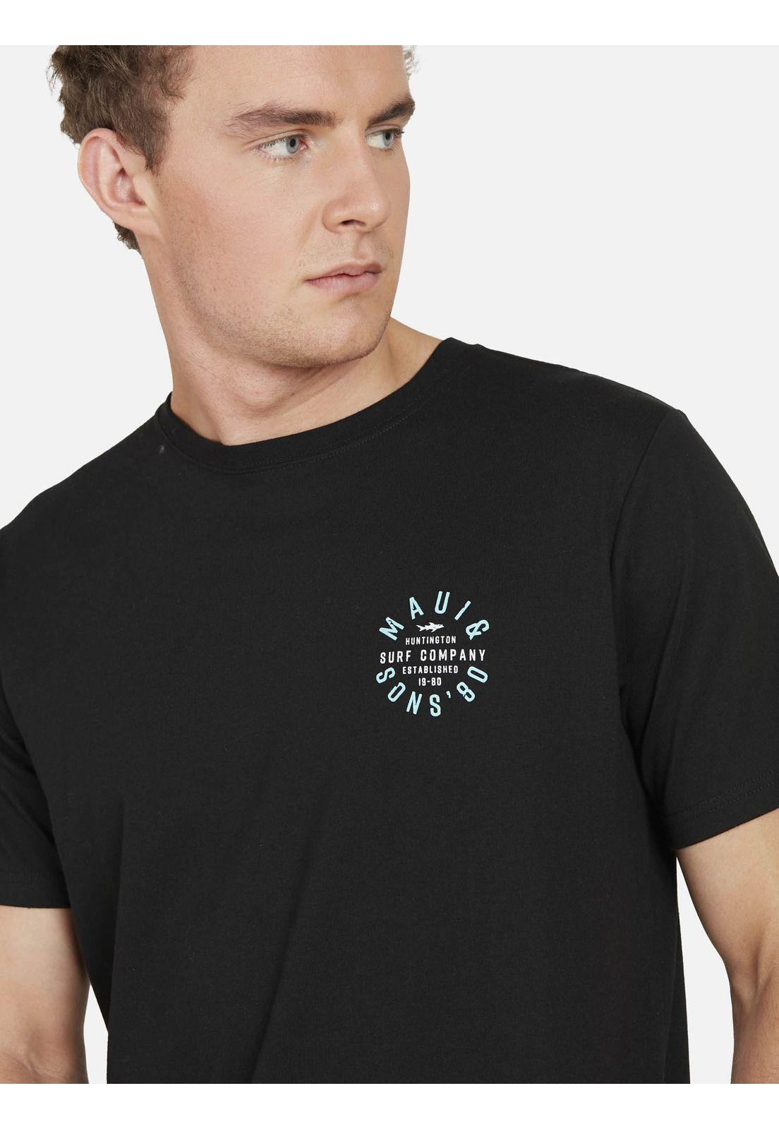 Polera RETRO STAMP Hombre Negro Maui and Sons-2