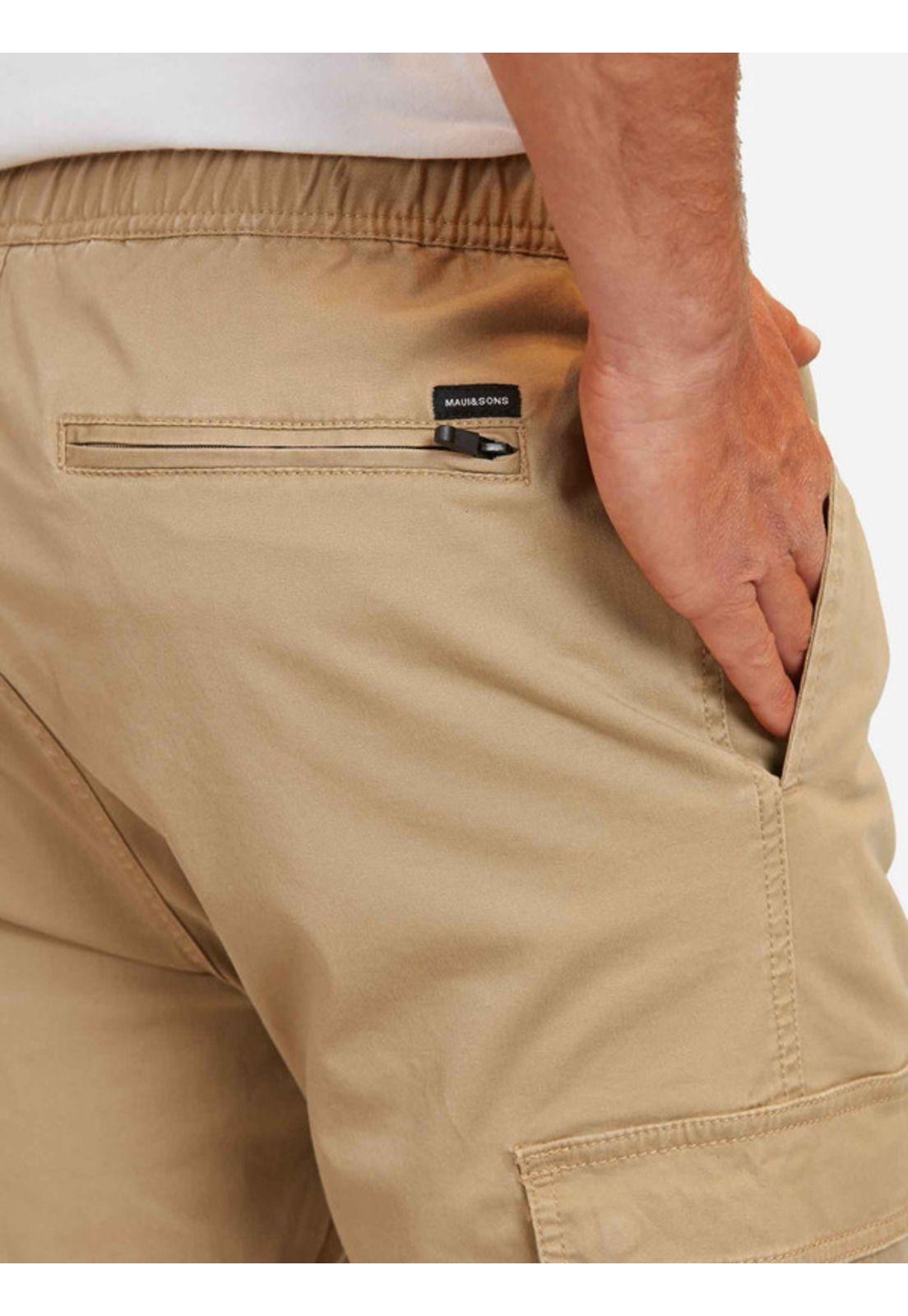 Pantalon Jogger Cargo Pocket Café Hombre Maui and sons-2