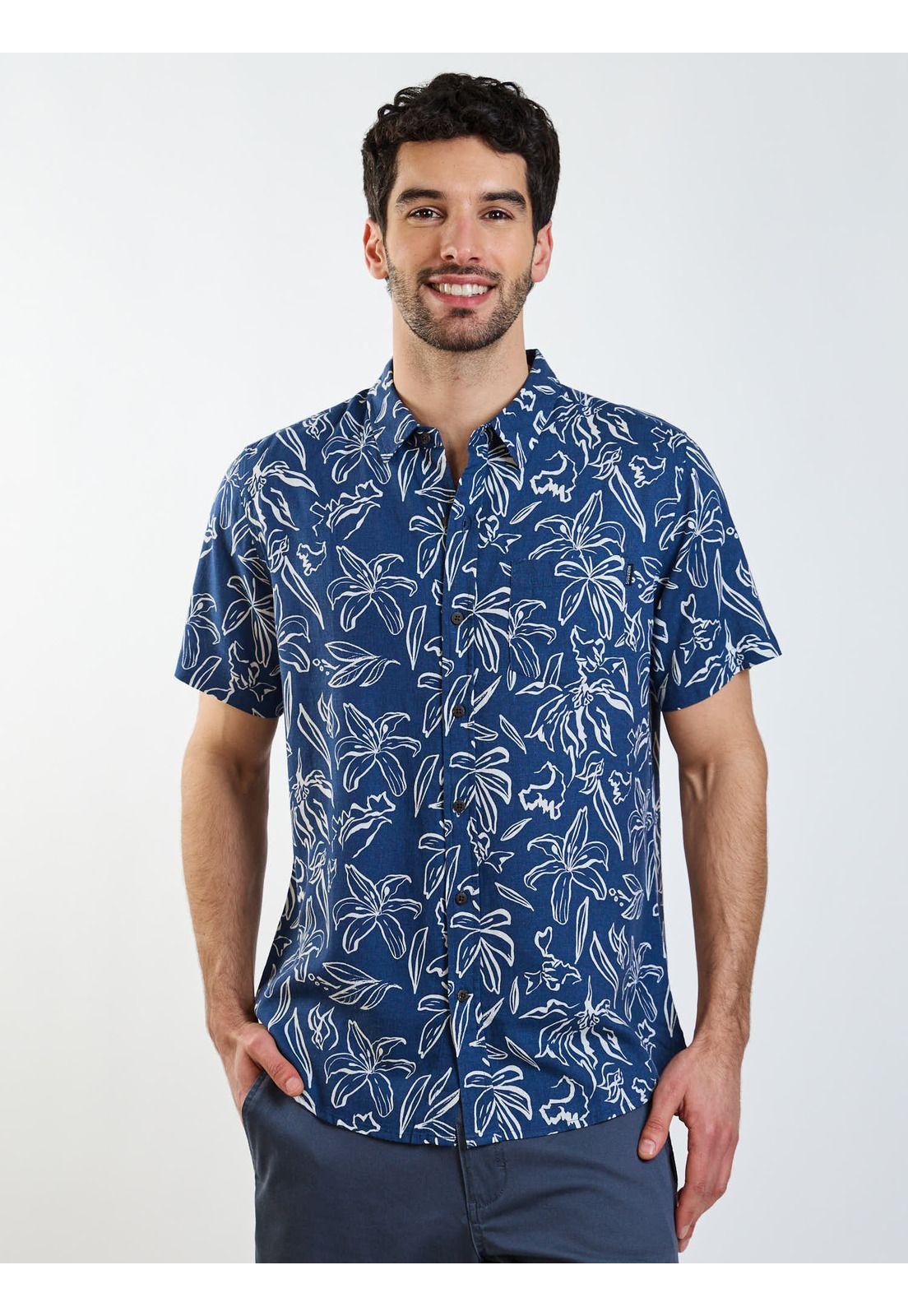 Camisa MC Hoku Azul Hombre Maui and Sons-0
