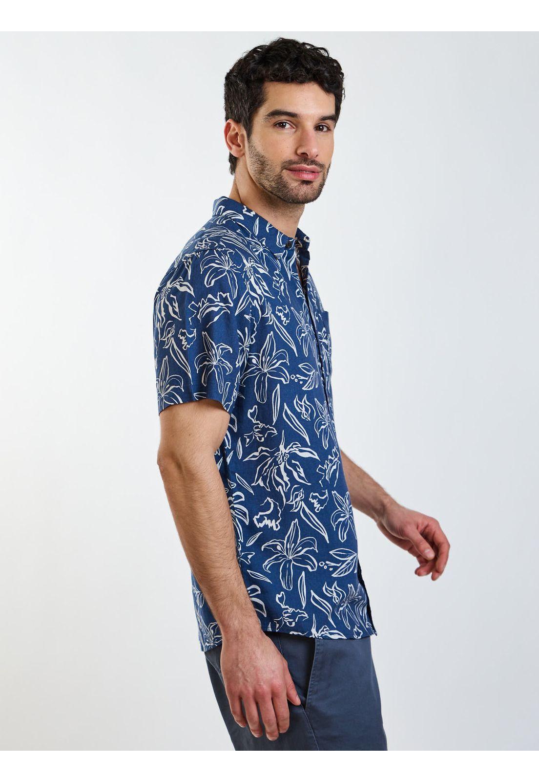 Camisa MC Hoku Azul Hombre Maui and Sons-2