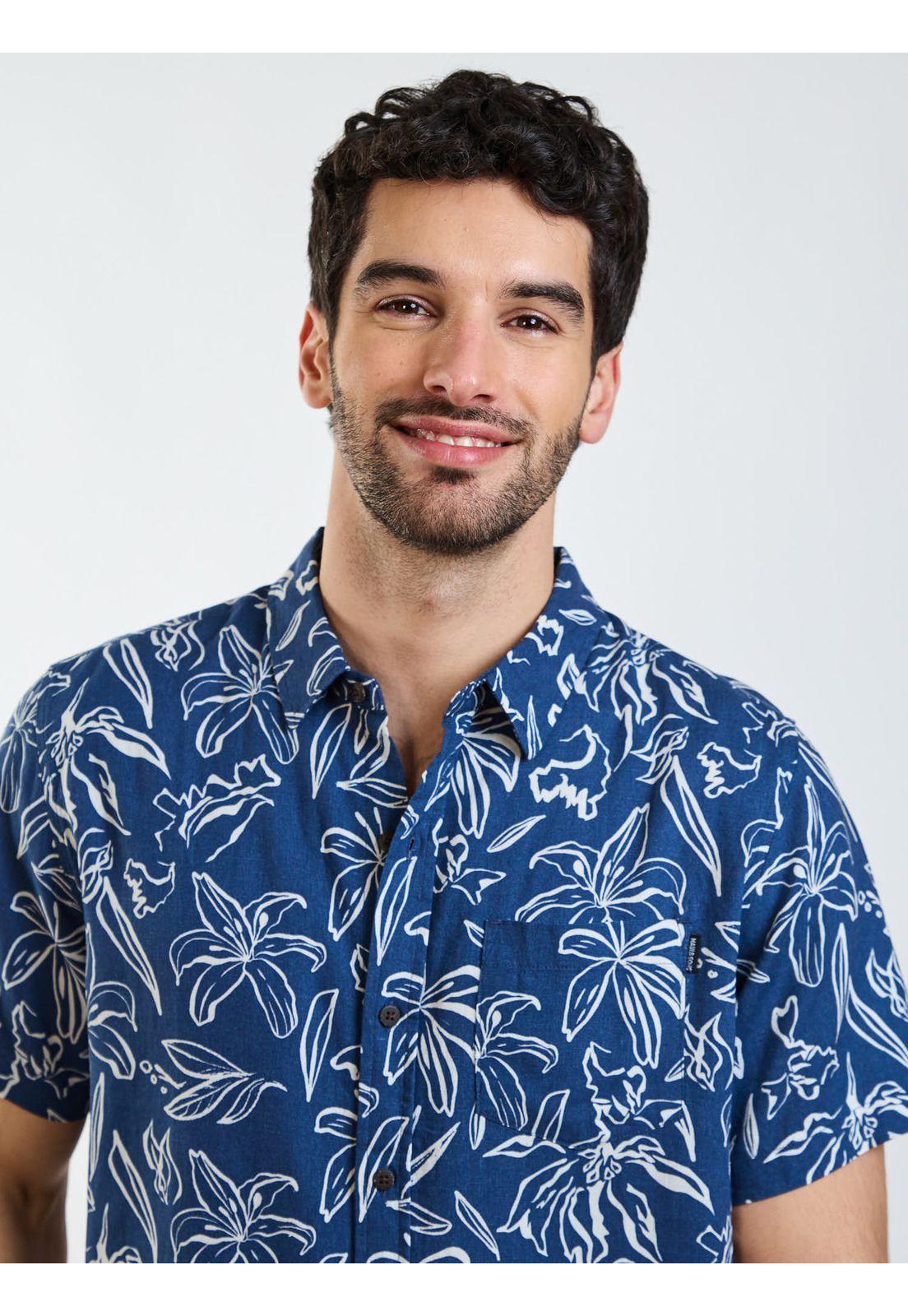 Camisa MC Hoku Azul Hombre Maui and Sons-3