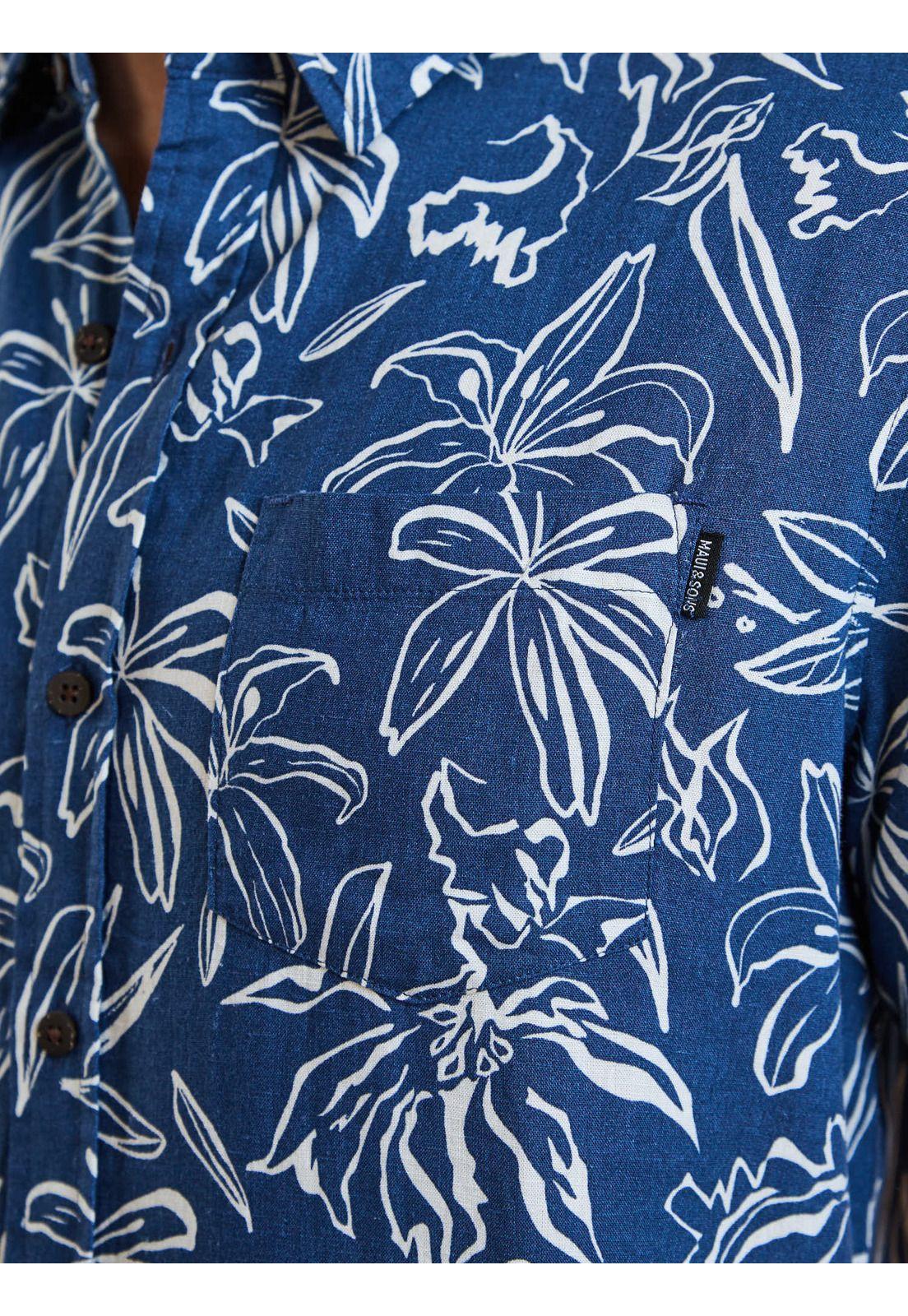 Camisa MC Hoku Azul Hombre Maui and Sons-4
