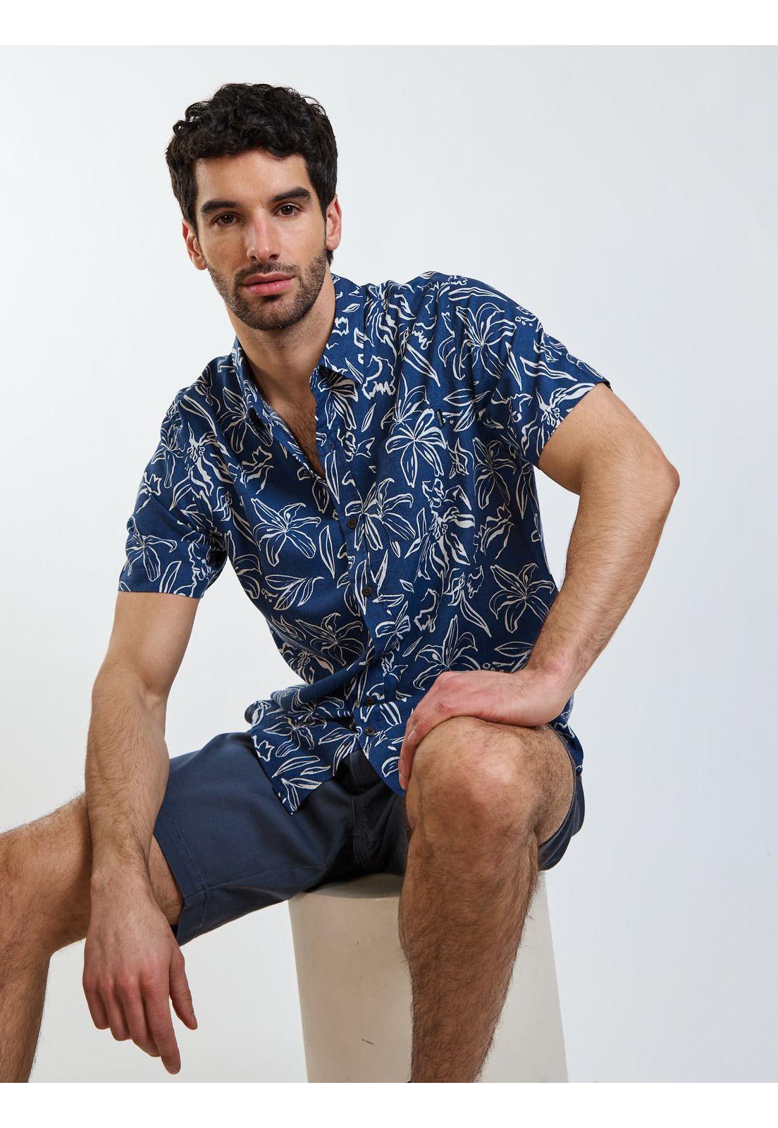 Camisa MC Hoku Azul Hombre Maui and Sons-7