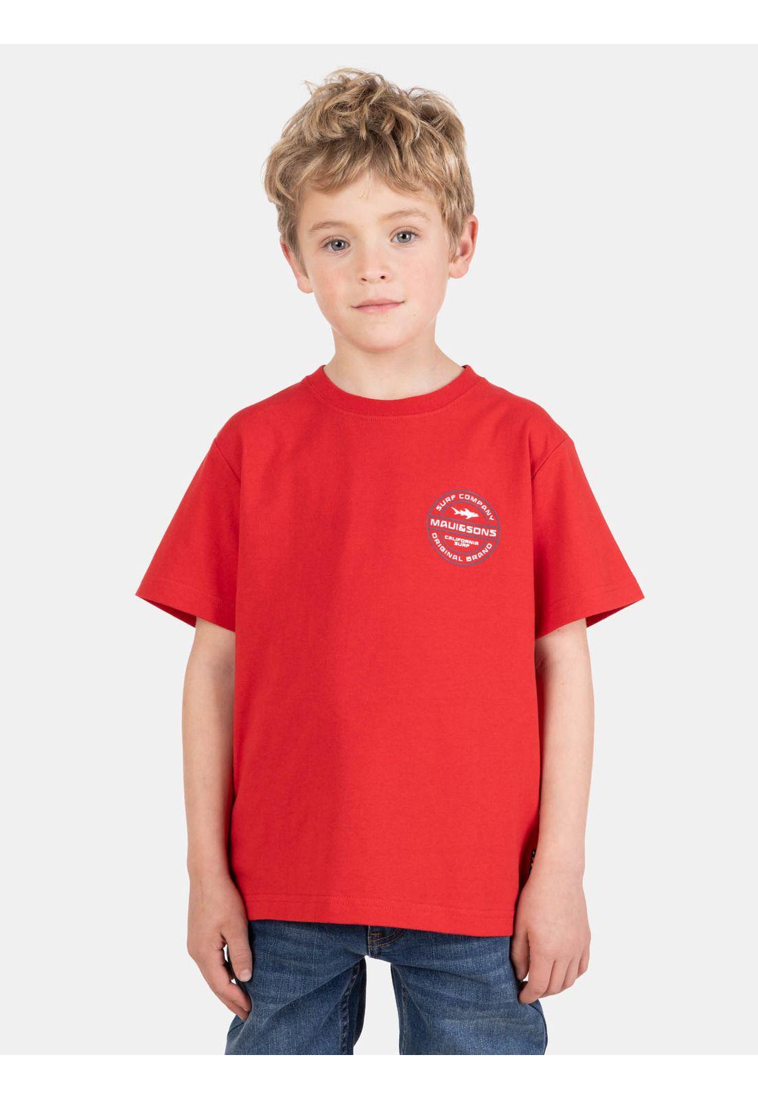 Polera MC SeaTribe Rojo Infantil Maui And Sons-0