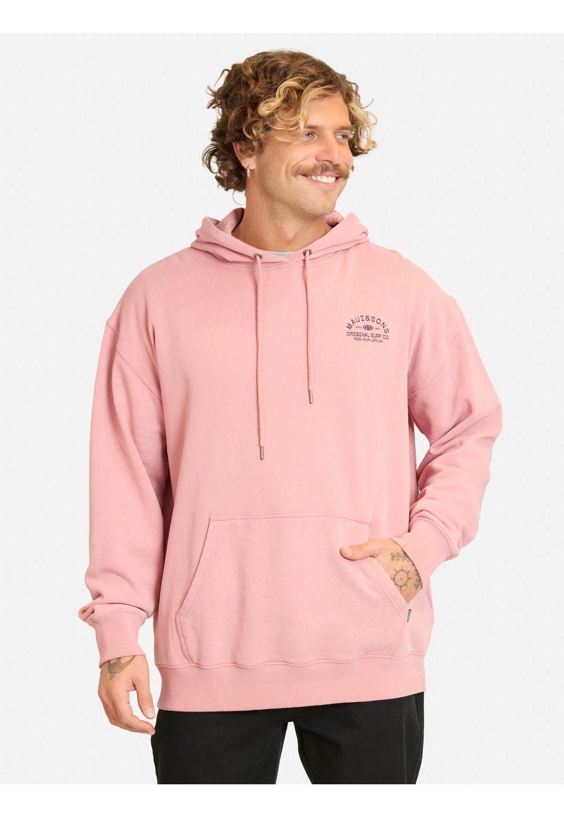 Poleron Canguro Lunarka Rosado Hombre Maui And Sons-0