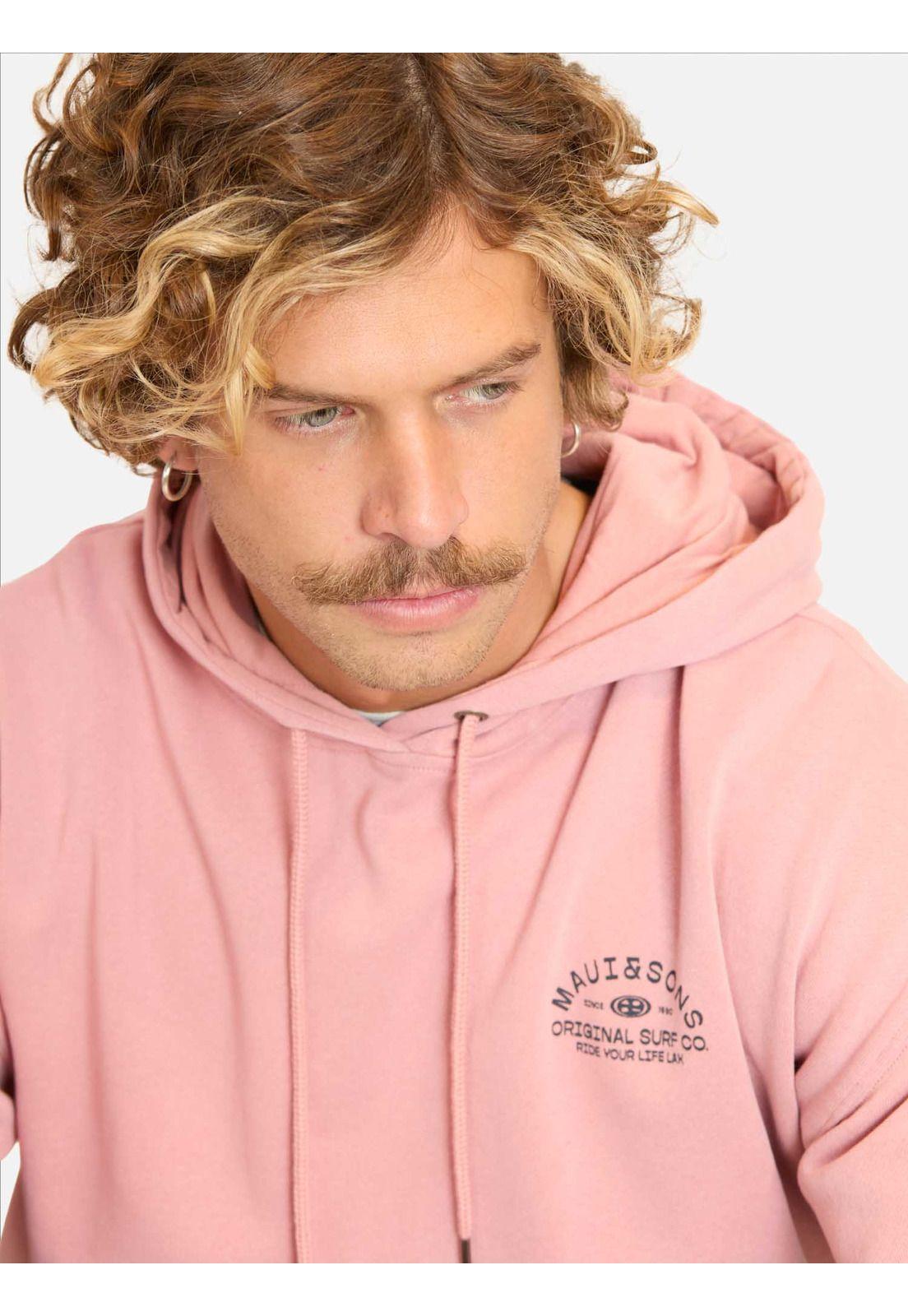 Poleron Canguro Lunarka Rosado Hombre Maui And Sons-2