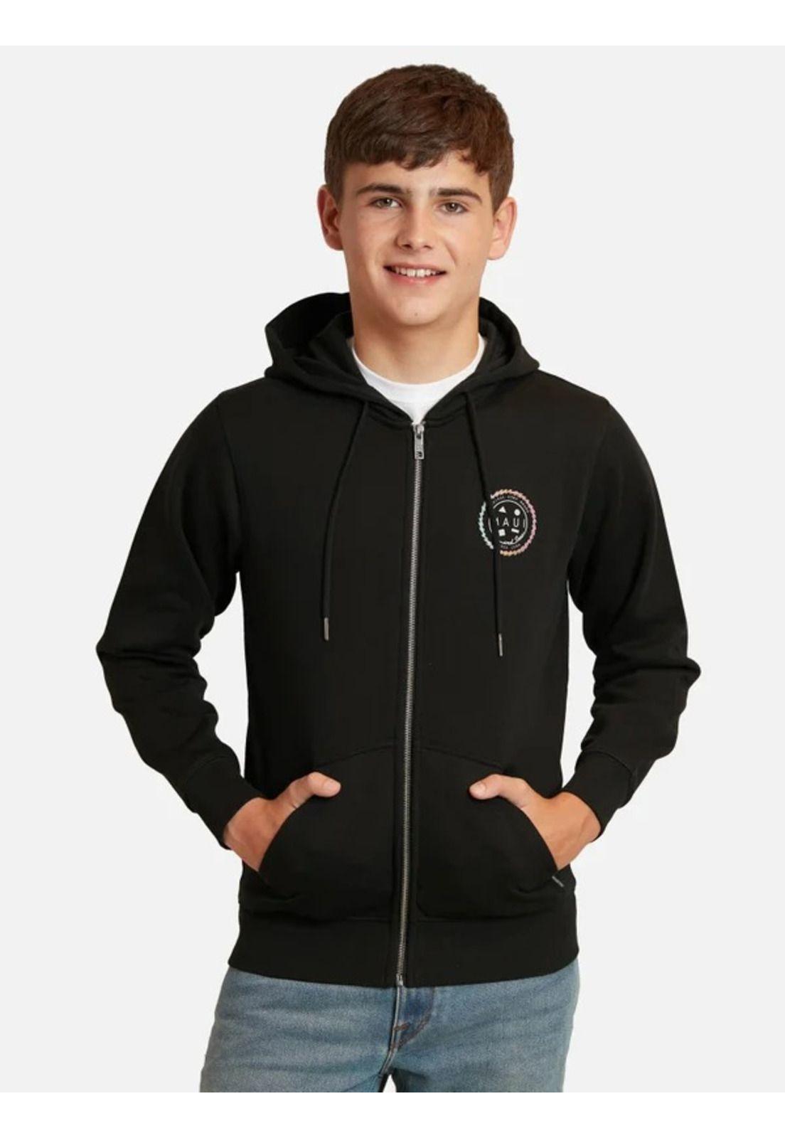 Poleron Fullzipper Logo Sta Negro Infantil Maui And Sons-0