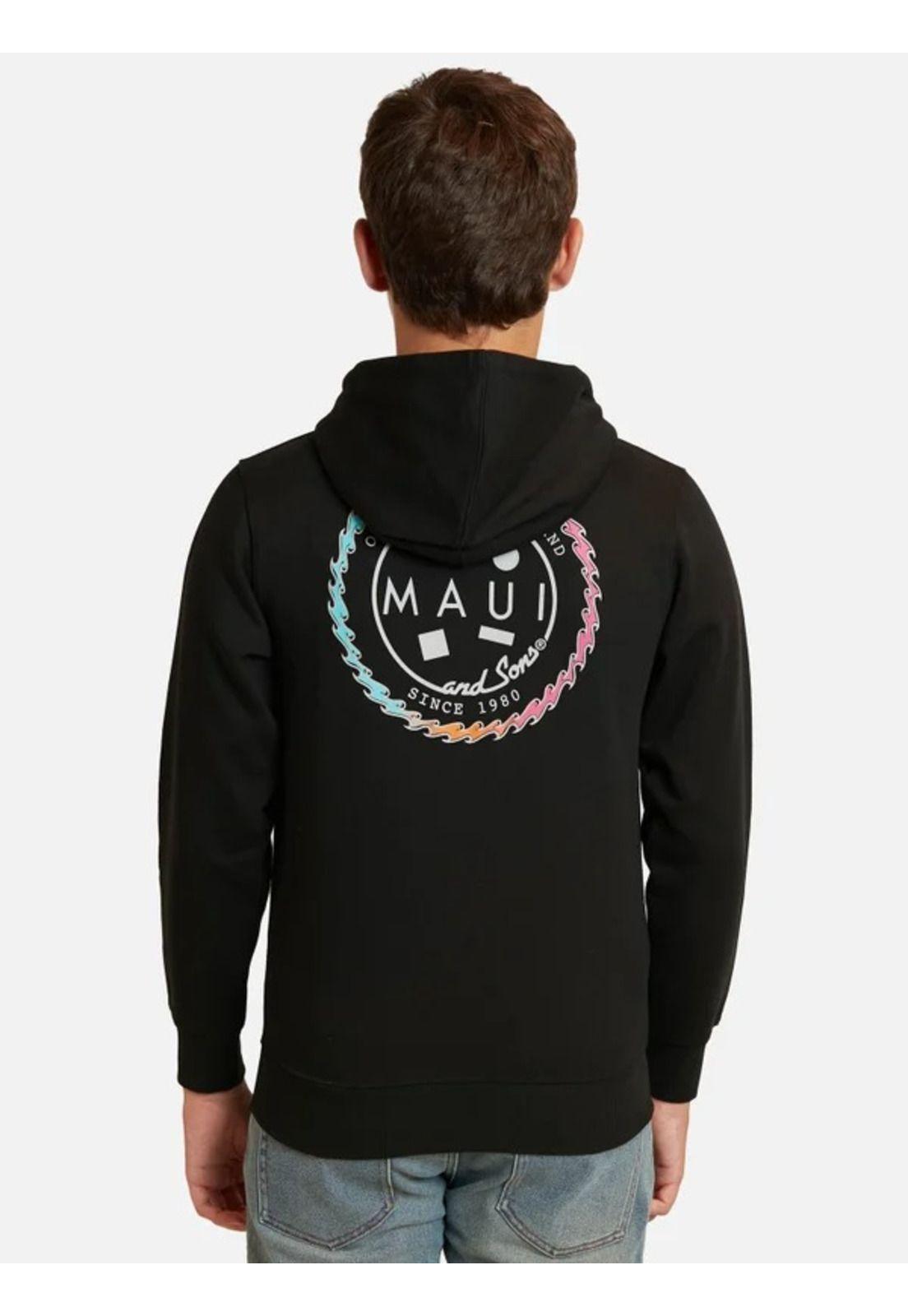Poleron Fullzipper Logo Sta Negro Infantil Maui And Sons-1