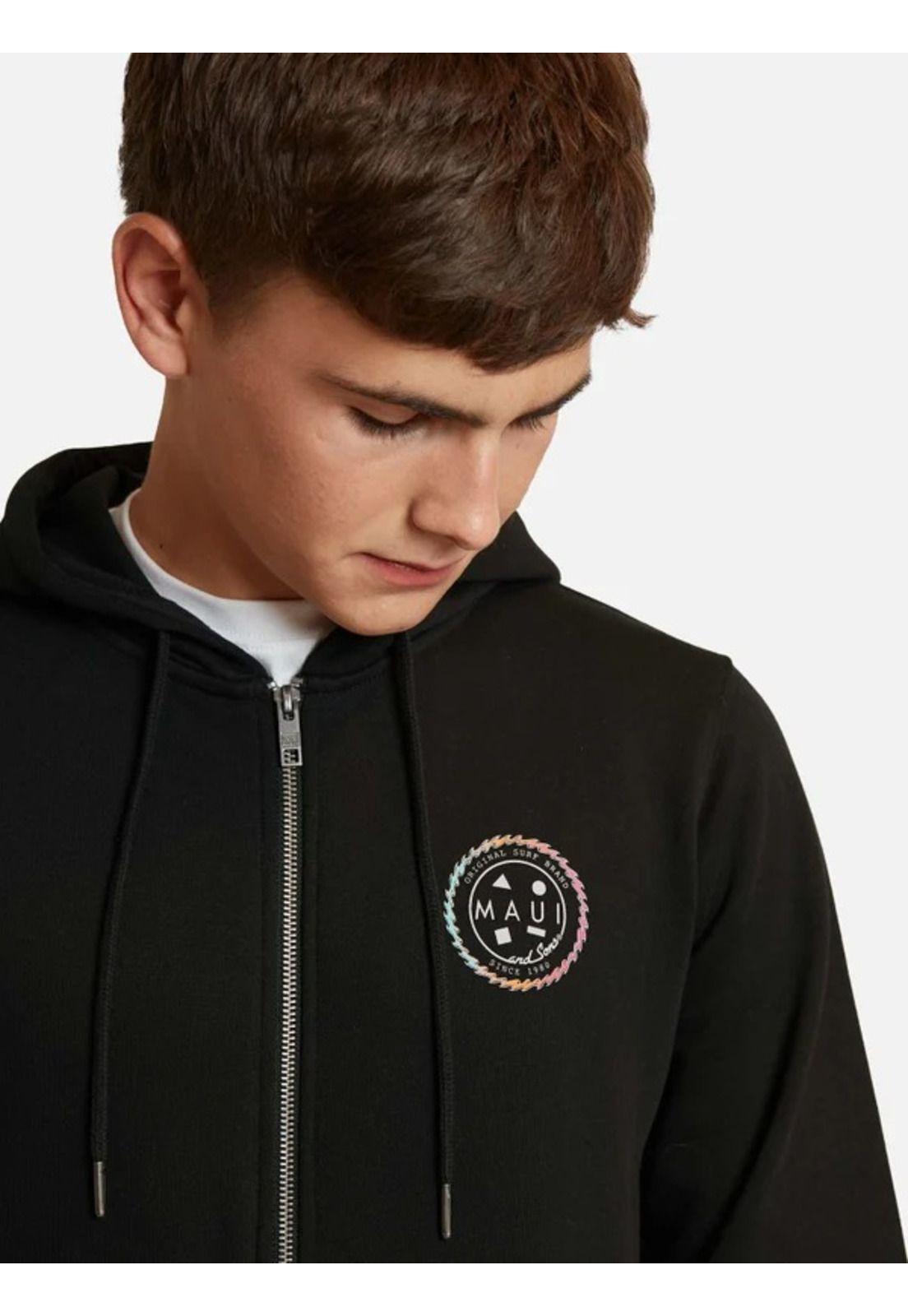 Poleron Fullzipper Logo Sta Negro Infantil Maui And Sons-2