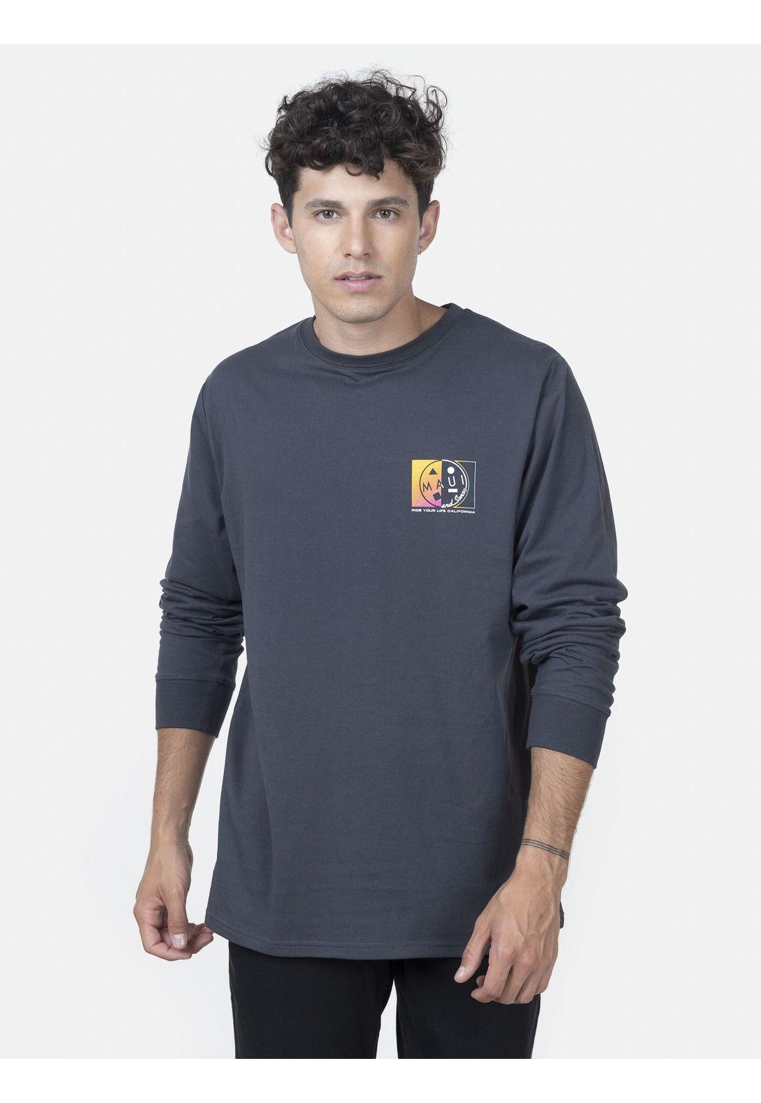 Polera Hombre COOKIE SOLID G LS TEE Gris Maui and Sons-0