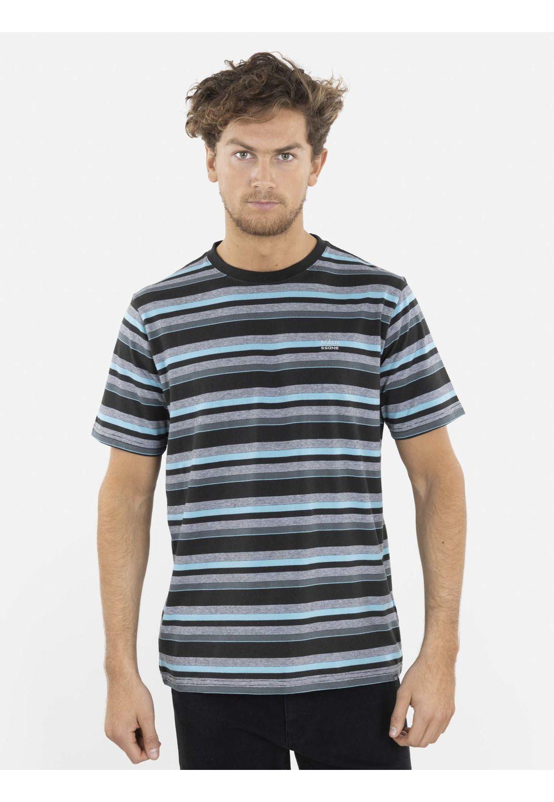 Polera YARN DYE Hombre Celeste Maui and Sons-0