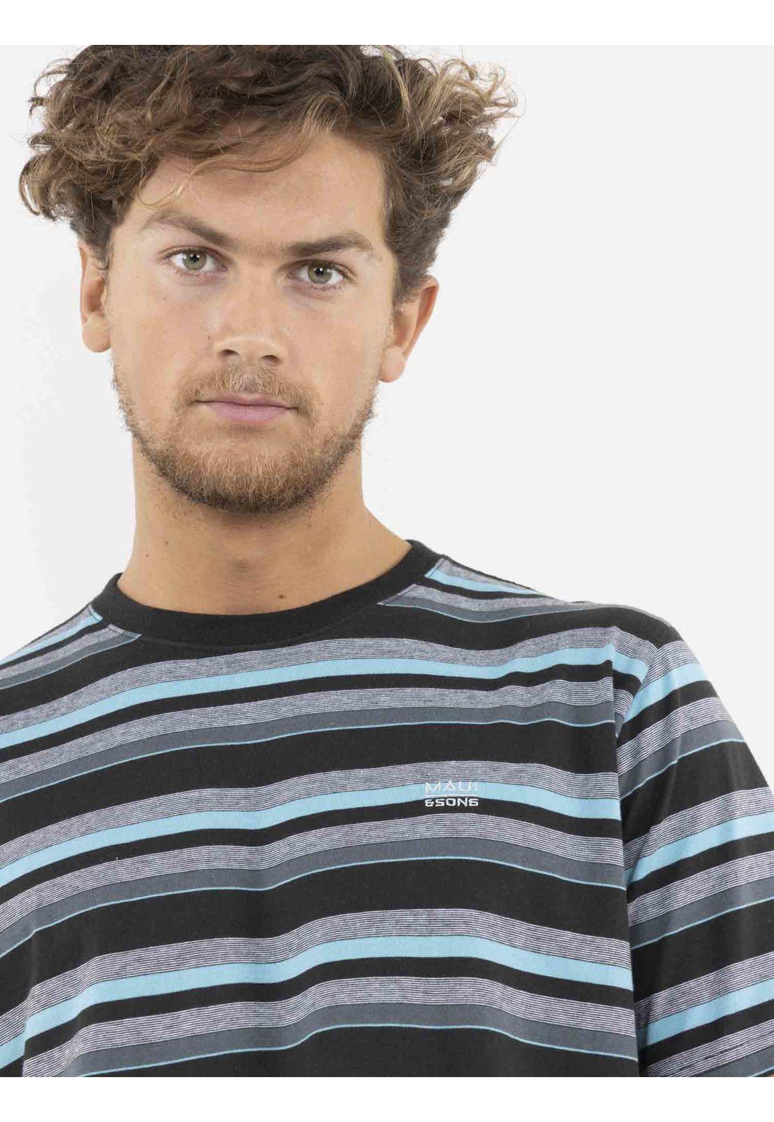Polera YARN DYE Hombre Celeste Maui and Sons-2
