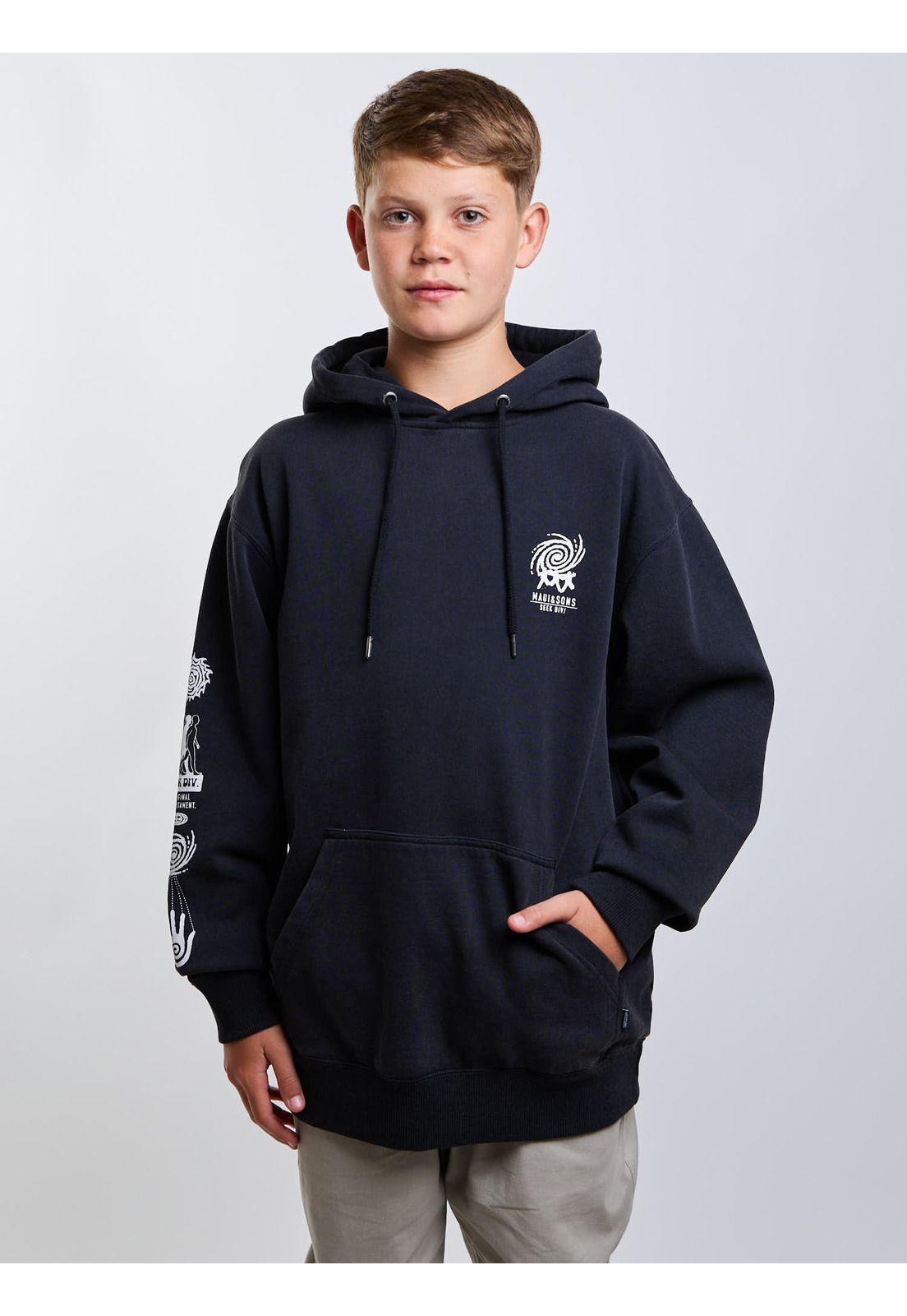 Poleron Canguro Dune Negro Infantil Maui And Sons-0