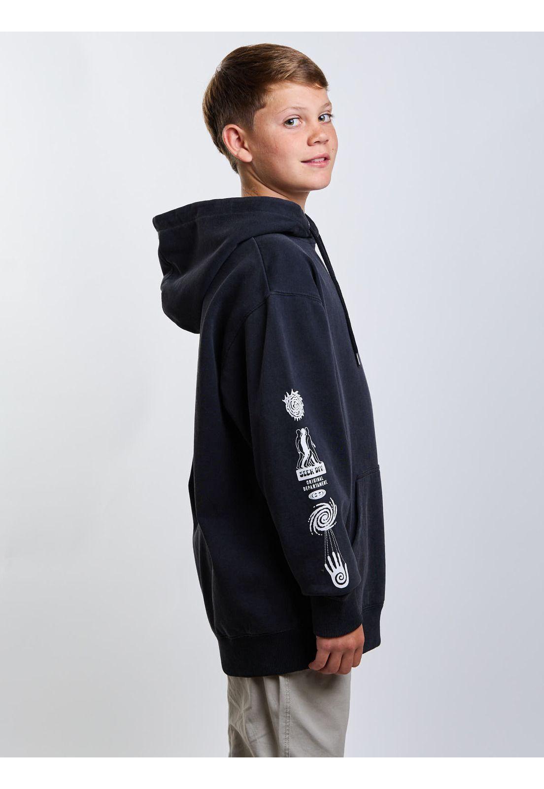 Poleron Canguro Dune Negro Infantil Maui And Sons-2