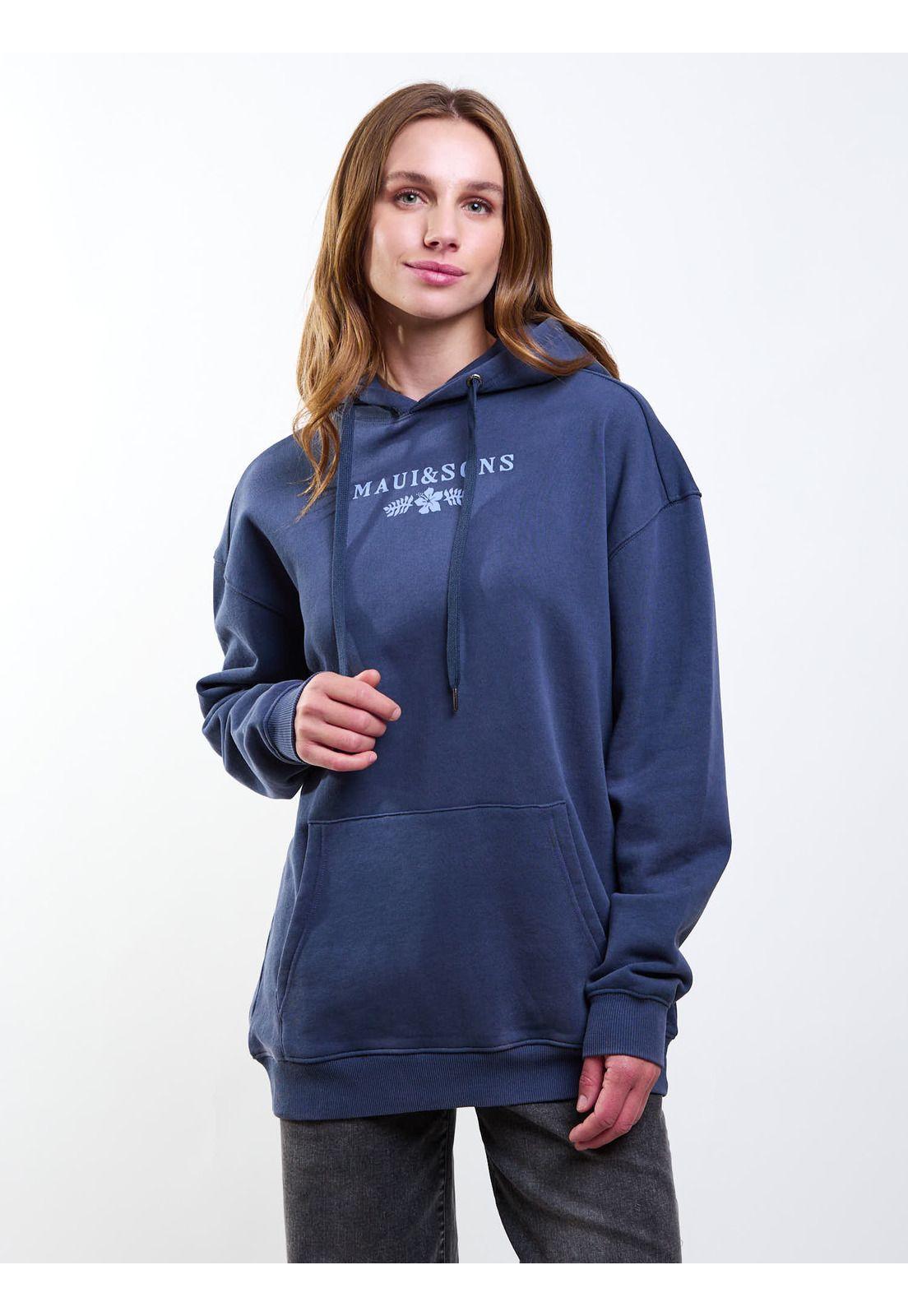 Poleron Canguro Sumatra Azul Mujer Maui And Sons-0