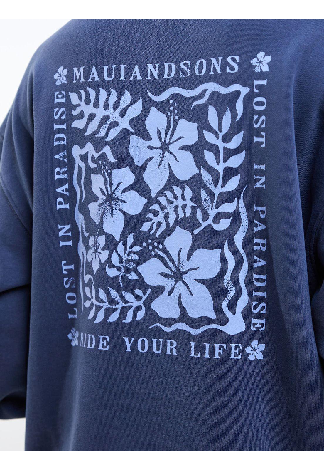 Poleron Canguro Sumatra Azul Mujer Maui And Sons-3