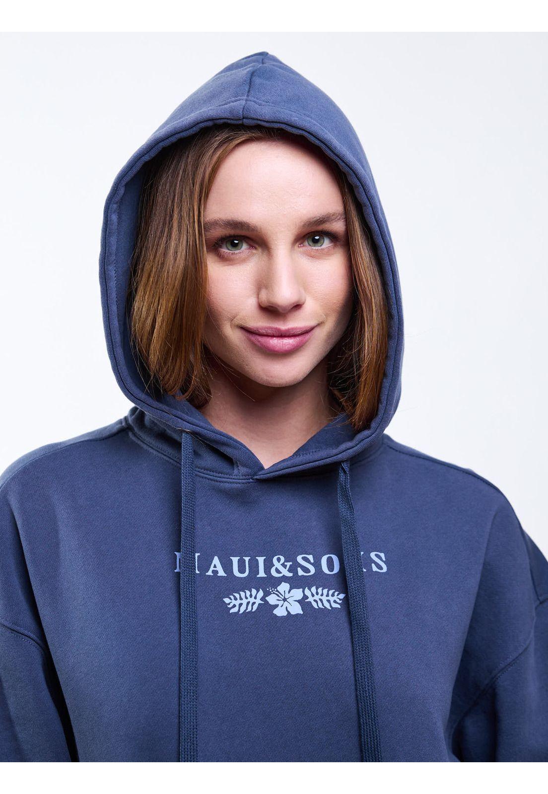 Poleron Canguro Sumatra Azul Mujer Maui And Sons-4