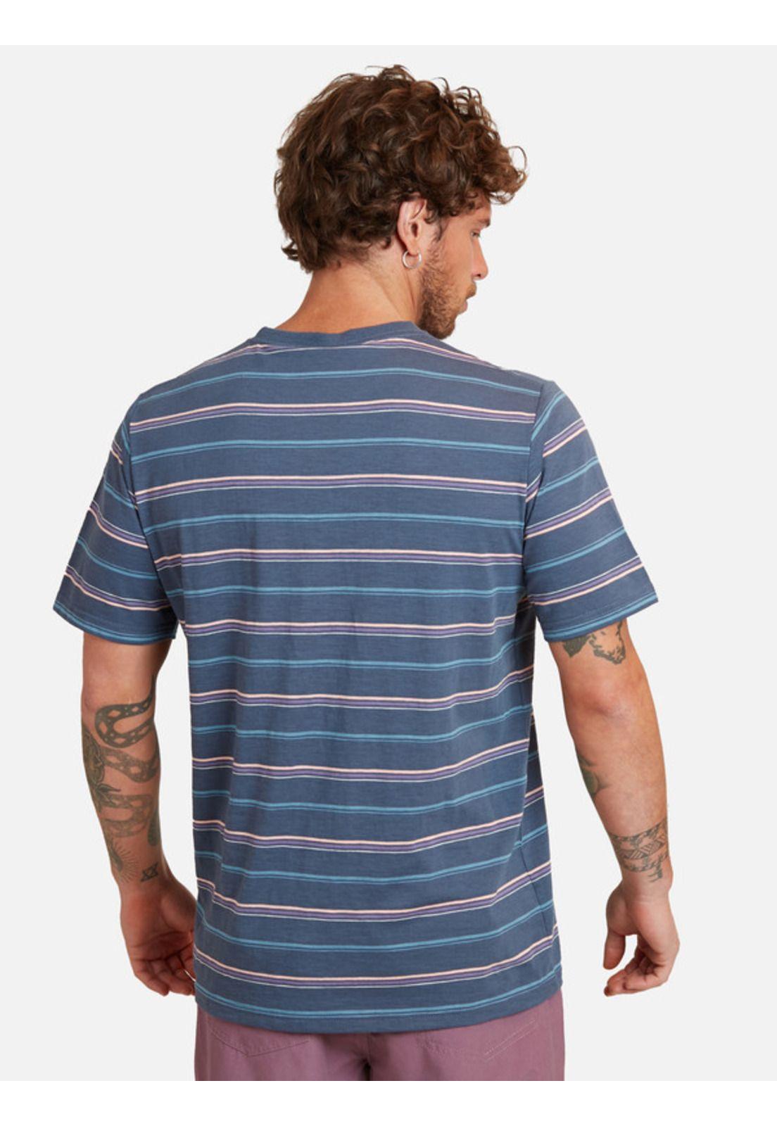 Polera Welcome Purple & Blue Stripe Tee Hombre Multicolor Maui And Sons-1