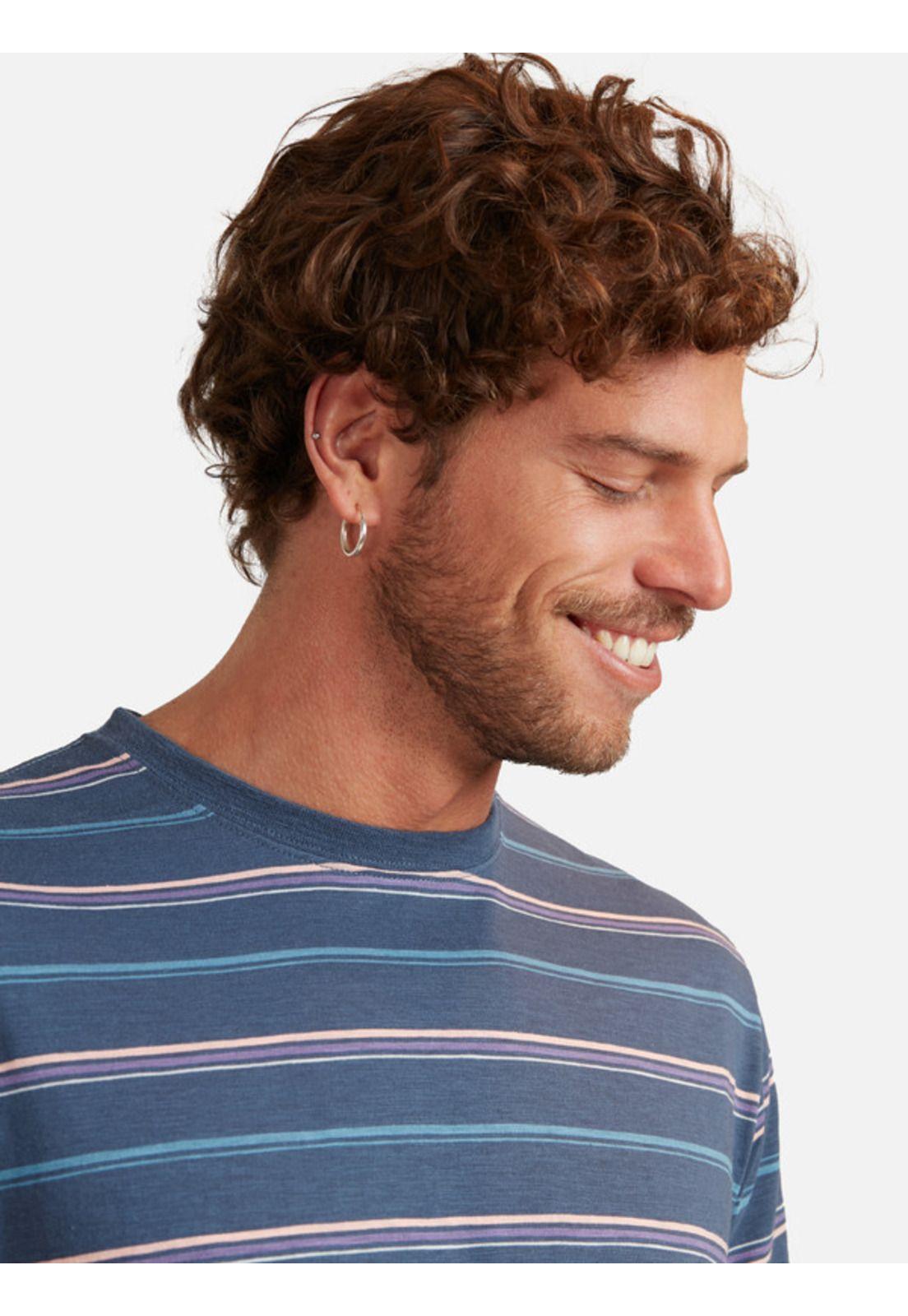 Polera Welcome Purple & Blue Stripe Tee Hombre Multicolor Maui And Sons-2