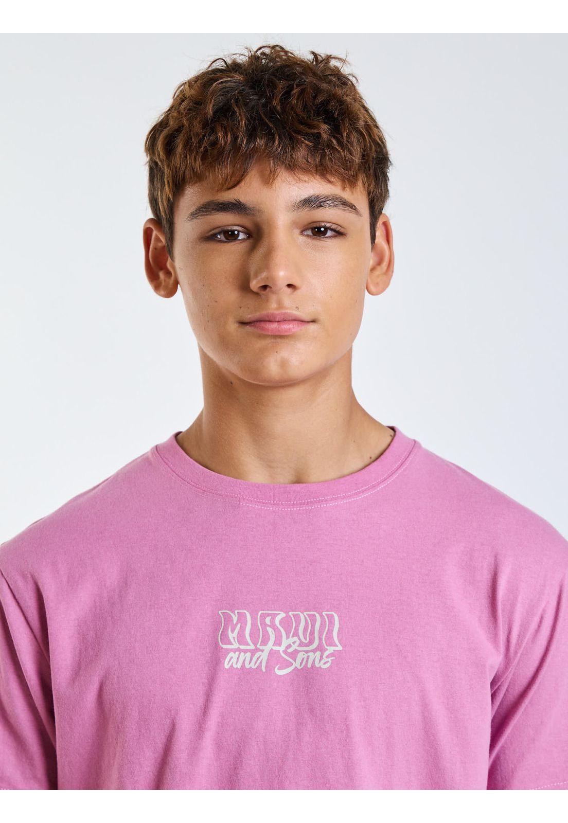 Polera MC Island Icons Rosado Infantil Maui and Sons-4