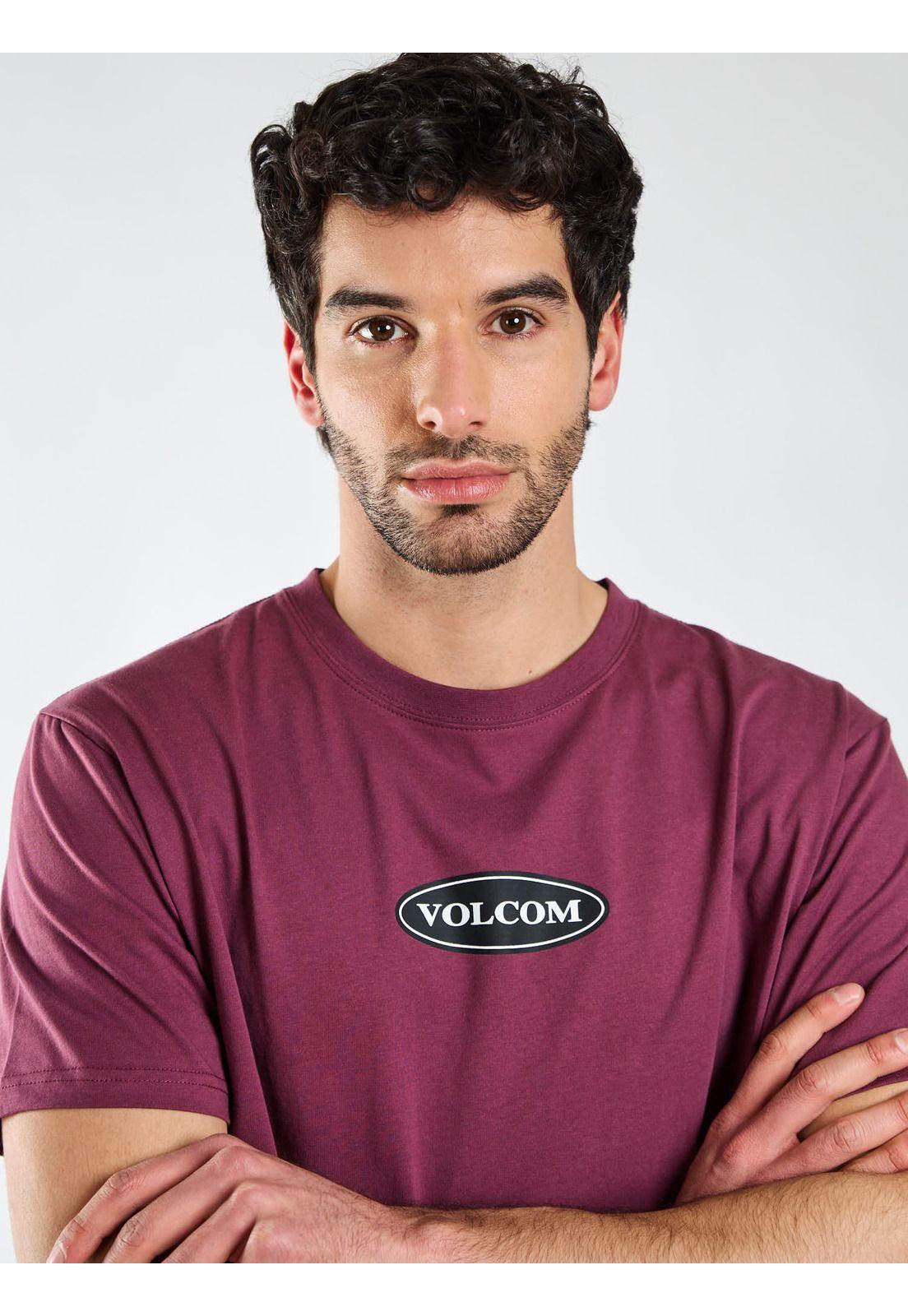 Polera MC Stone Blanks Burdeo Hombre Volcom-3