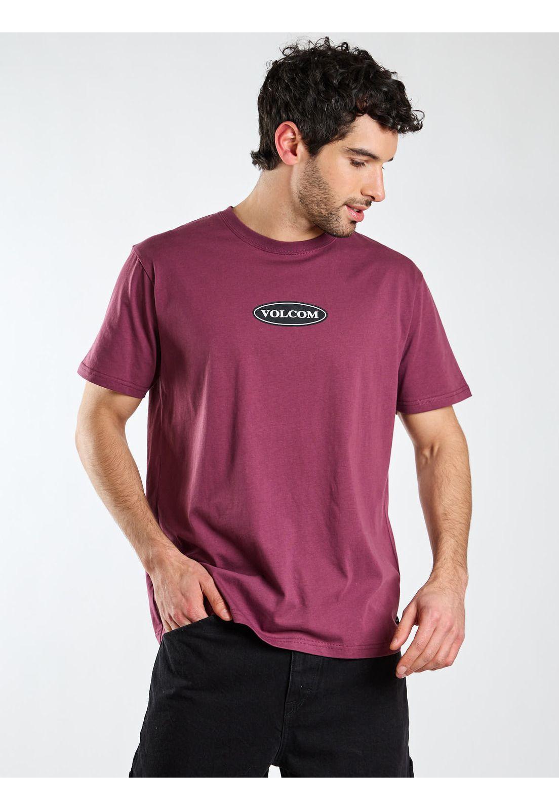 Polera MC Stone Blanks Burdeo Hombre Volcom-5