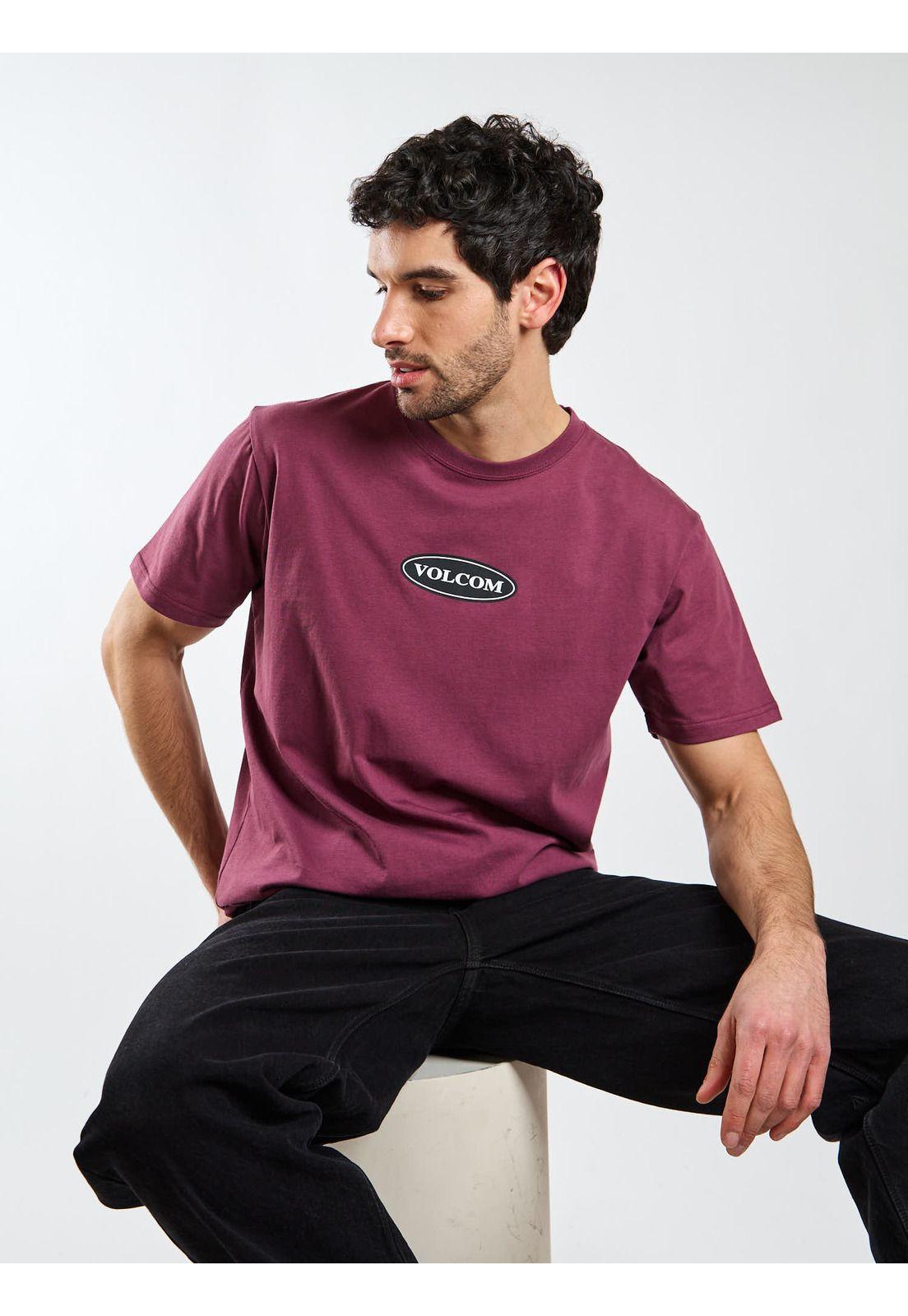 Polera MC Stone Blanks Burdeo Hombre Volcom-6