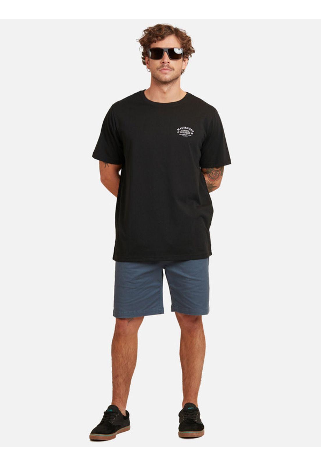 Polera Custom Surfers Ss Tee Hombre Negro Maui And Sons-3