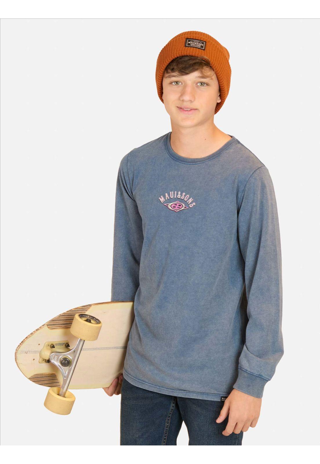 Polera ML Bamboo Celeste Infantil Maui And Sons-0