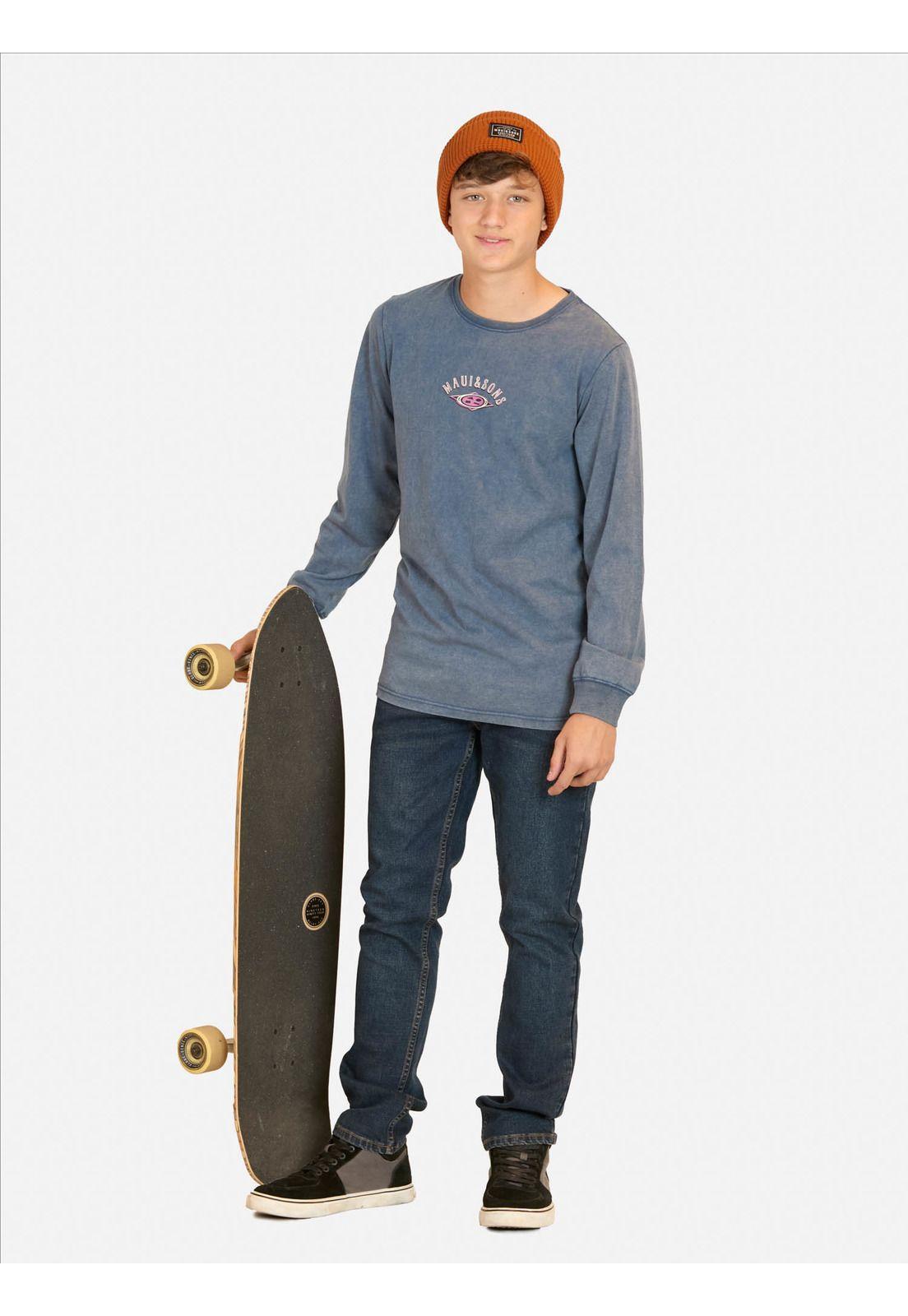 Polera ML Bamboo Celeste Infantil Maui And Sons-3