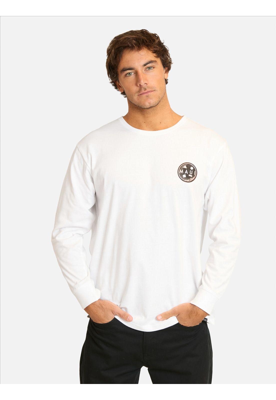 Polera ML Mitov Blanco Hombre Maui And Sons-0