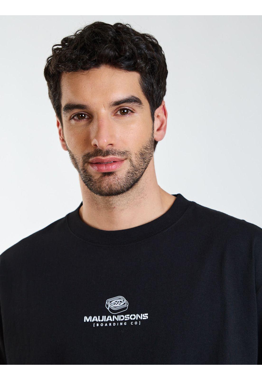 Polera MC Oversize Retro Negro Hombre Maui and Sons-3