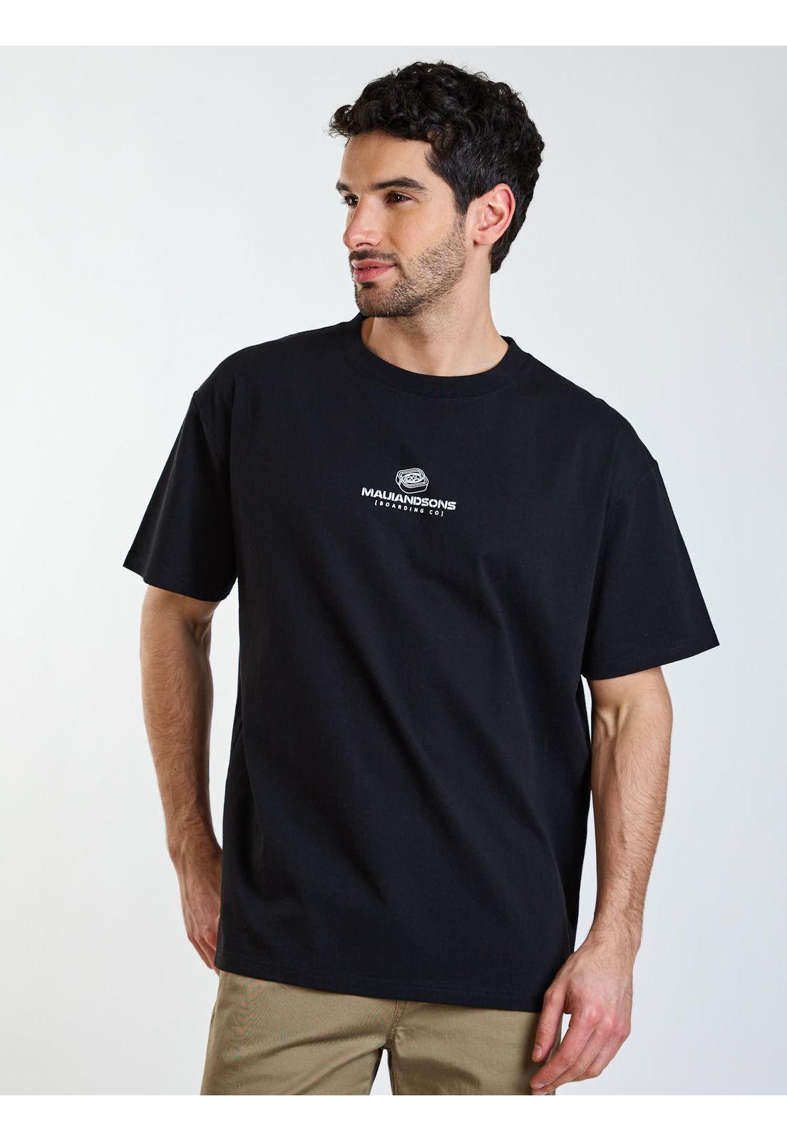 Polera MC Oversize Retro Negro Hombre Maui and Sons-5