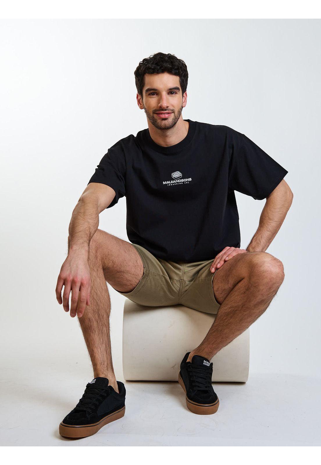 Polera MC Oversize Retro Negro Hombre Maui and Sons-6