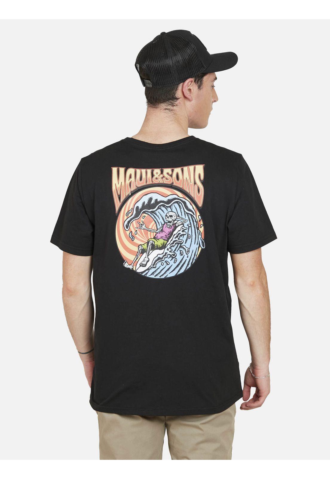 Polera CALACA CHILL SS TEE Hombre Negro Maui and Sons-1