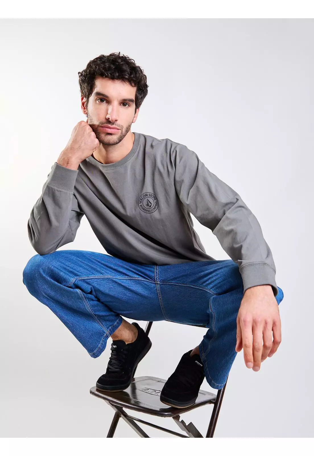 Polera ML Drain You Verde Hombre Volcom-3