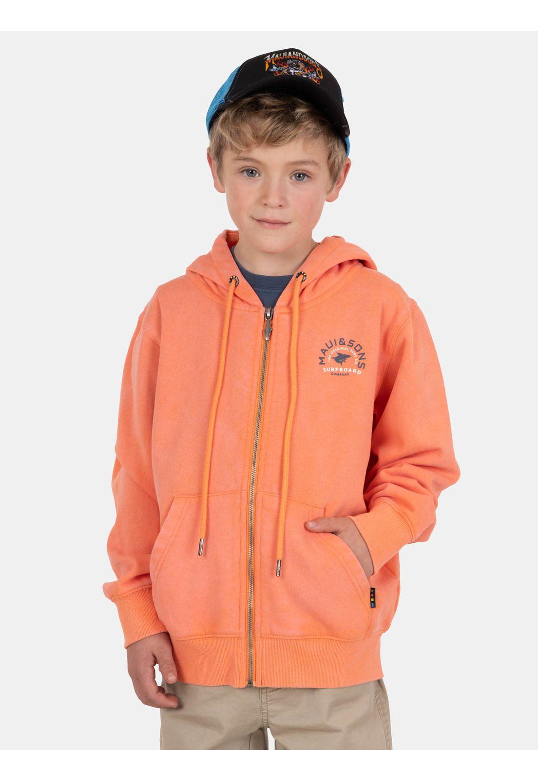 Poleron FZ Tehani Naranja Infantil Maui And Sons-0