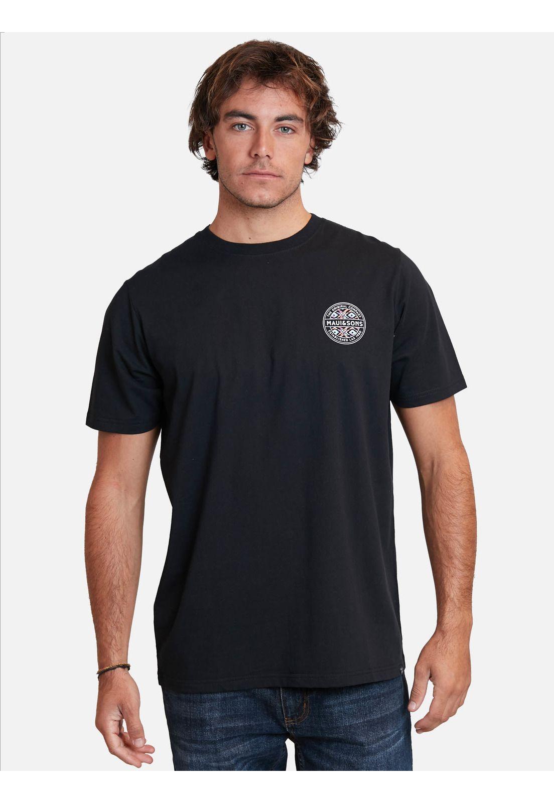 Polera art etnica desing ss tees Negro Hombre Maui And Sons-0