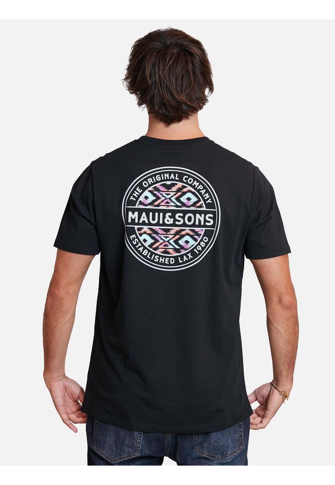 Polera art etnica desing ss tees Negro Hombre Maui And Sons-1