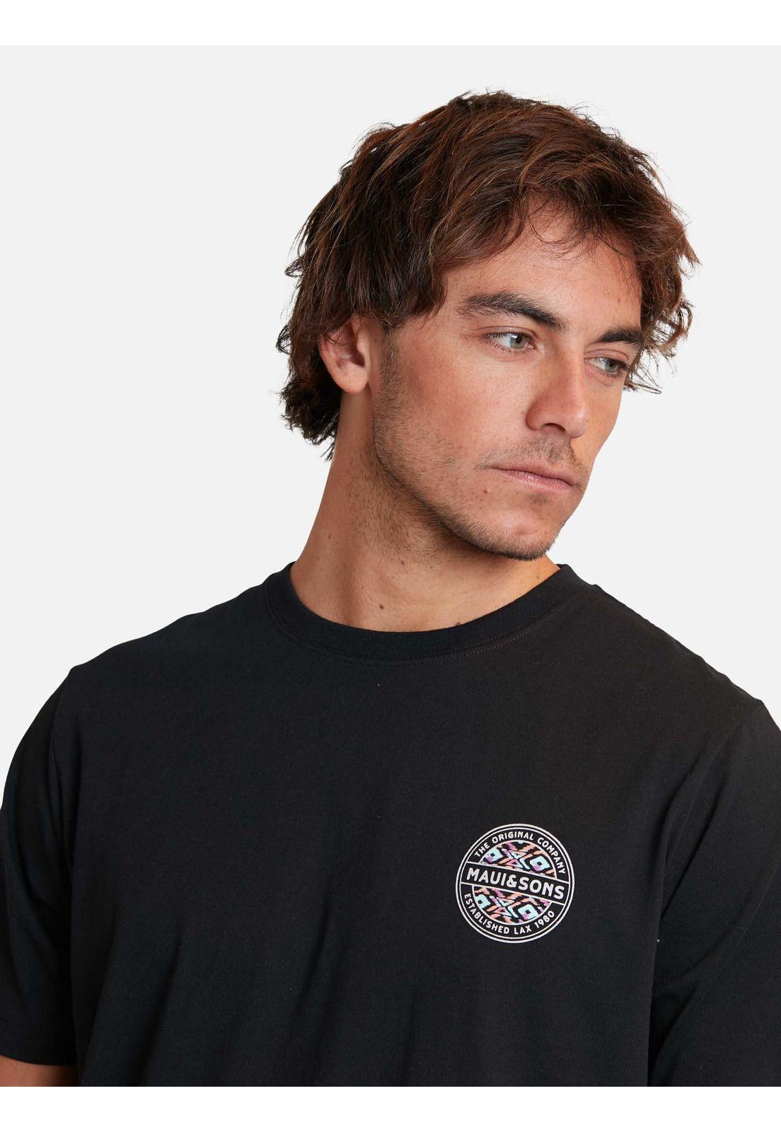 Polera art etnica desing ss tees Negro Hombre Maui And Sons-2