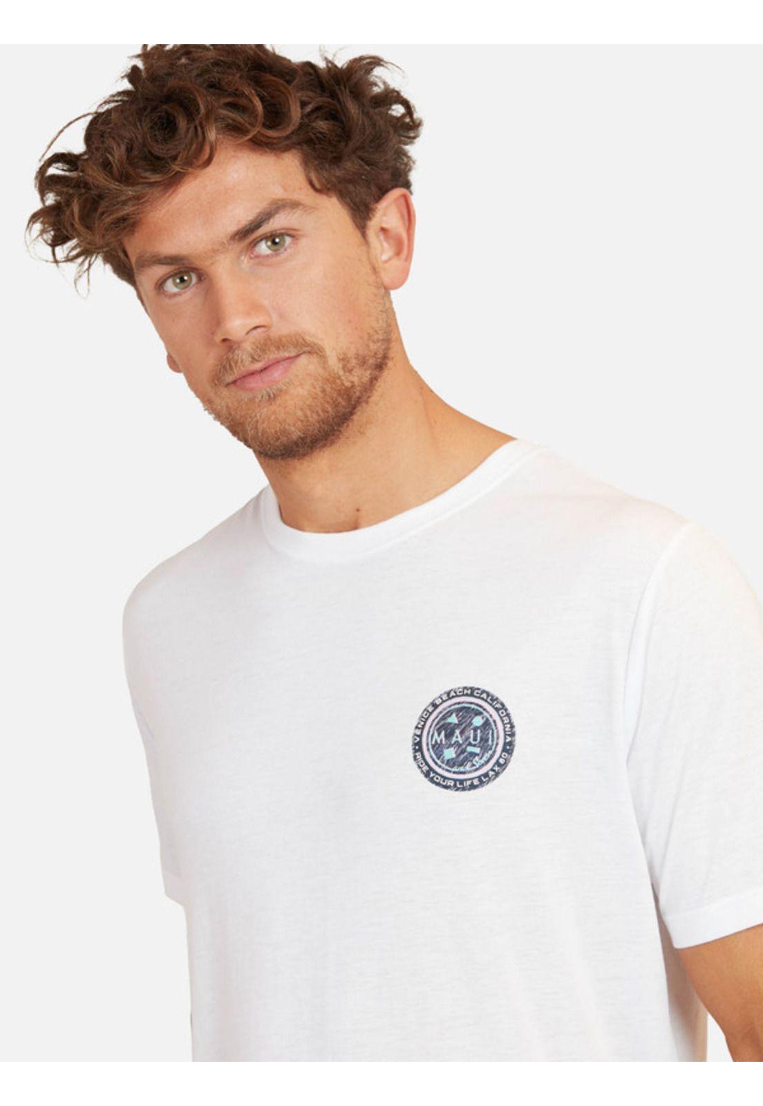 Polera V Beach Ss Tee Hombre Blanco Maui And Sons-2