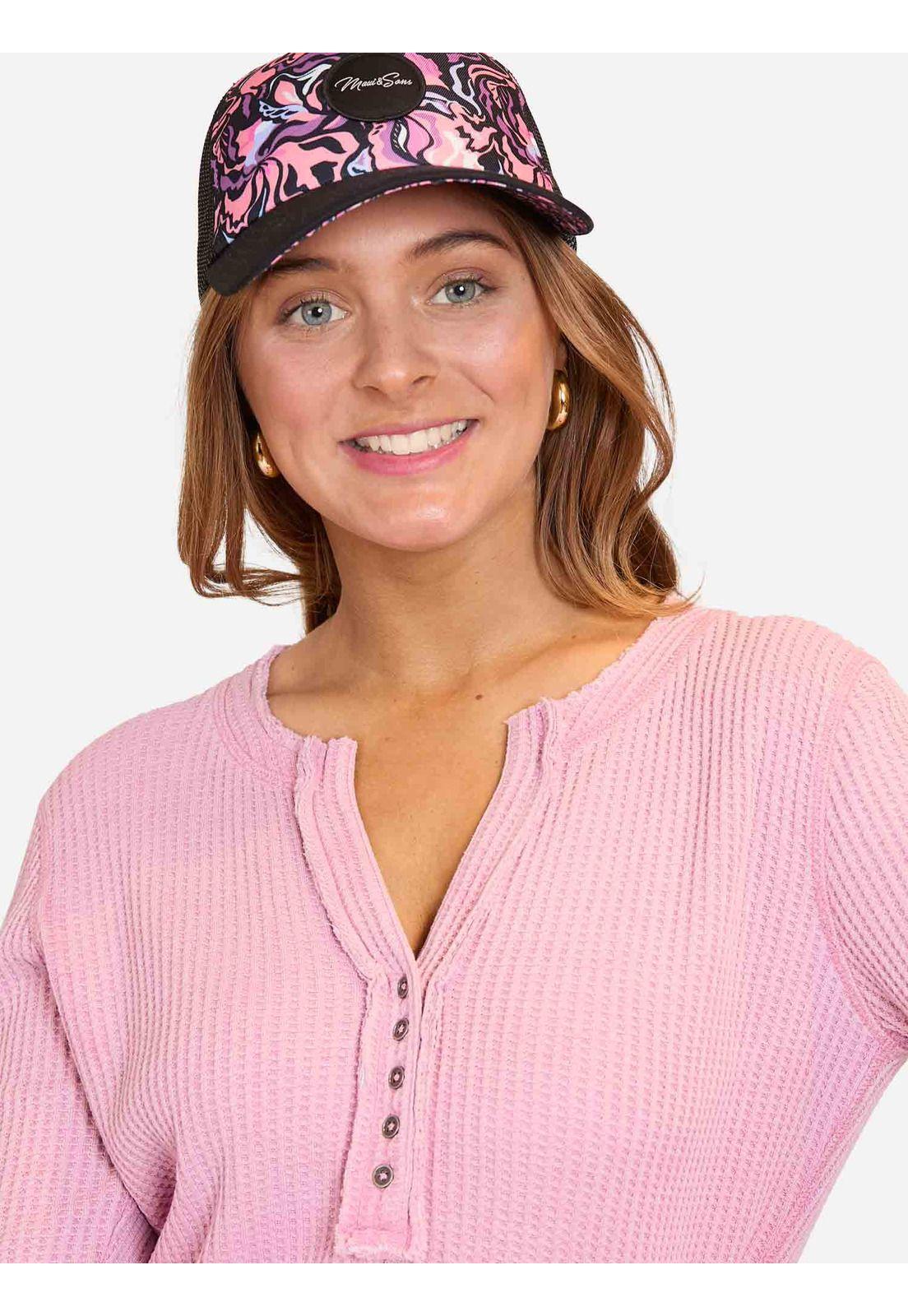 Poleron Bonded Wcky Crew Neck Rosado Mujer Maui and Sons-3