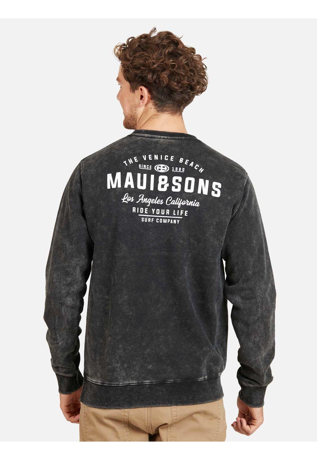 Poleron THE VENICE BEACH Hombre Negro Maui and Sons-1