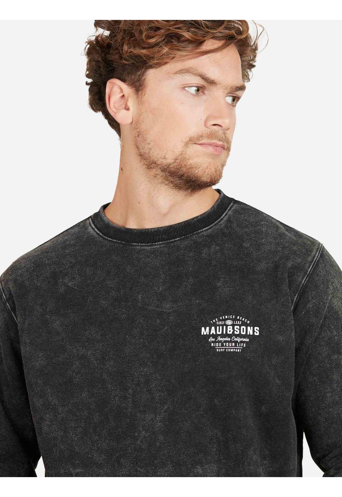 Poleron THE VENICE BEACH Hombre Negro Maui and Sons-2