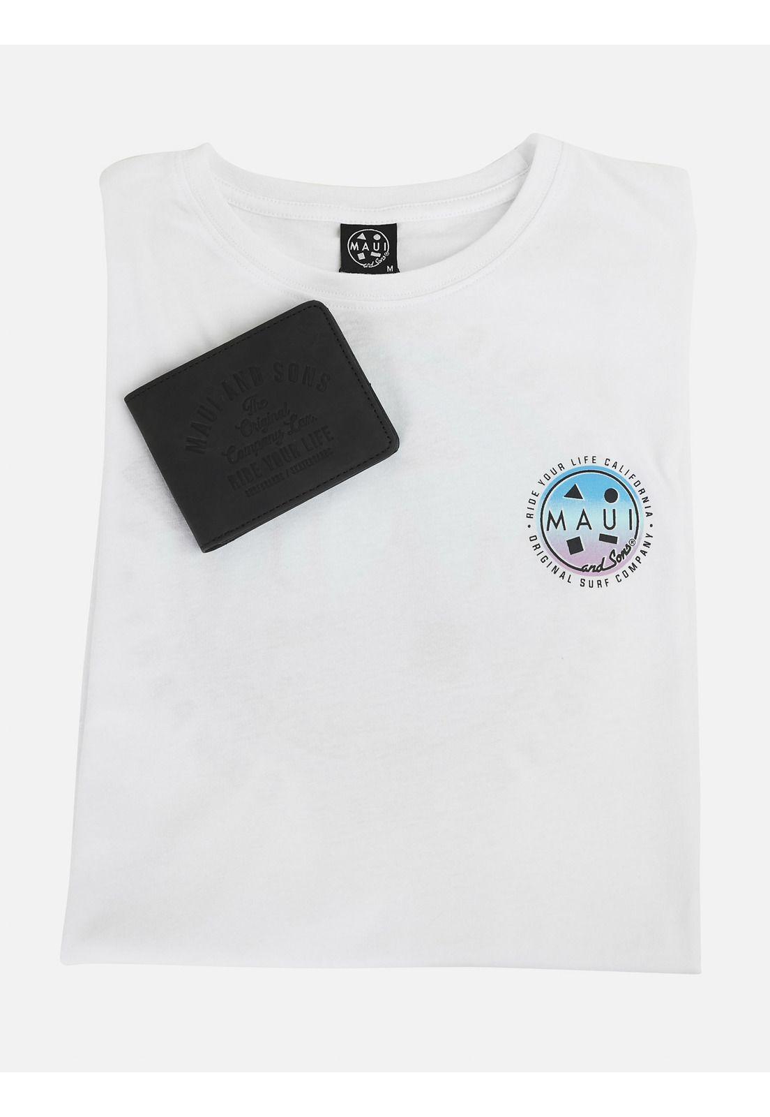 Pack Polera Billetera 5AV1558 Hombre Blanco Maui and Sons-3