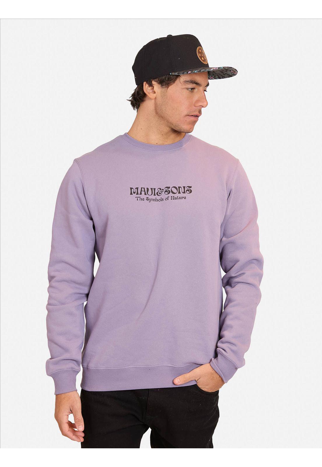 Poleron CR Round Collar Morado Hombre Maui and Sons-0