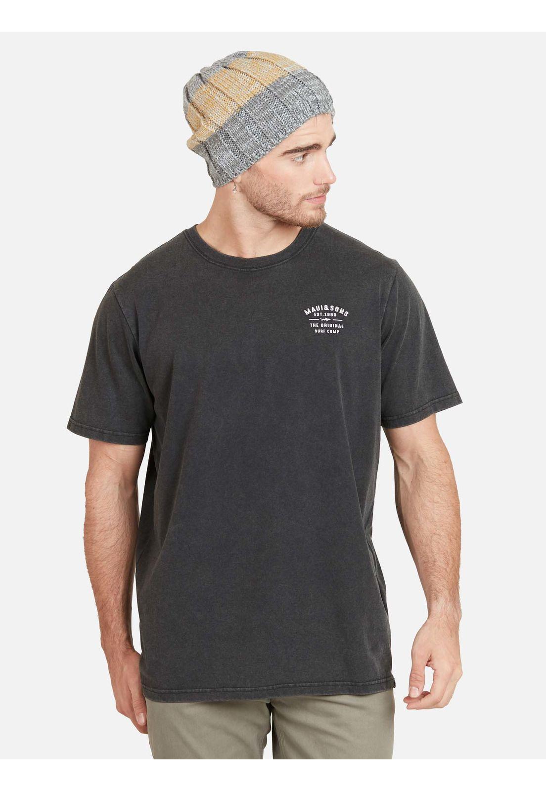 Polera THE ORIGINAL SURF SS TEE Hombre Negro Maui & Sons-0