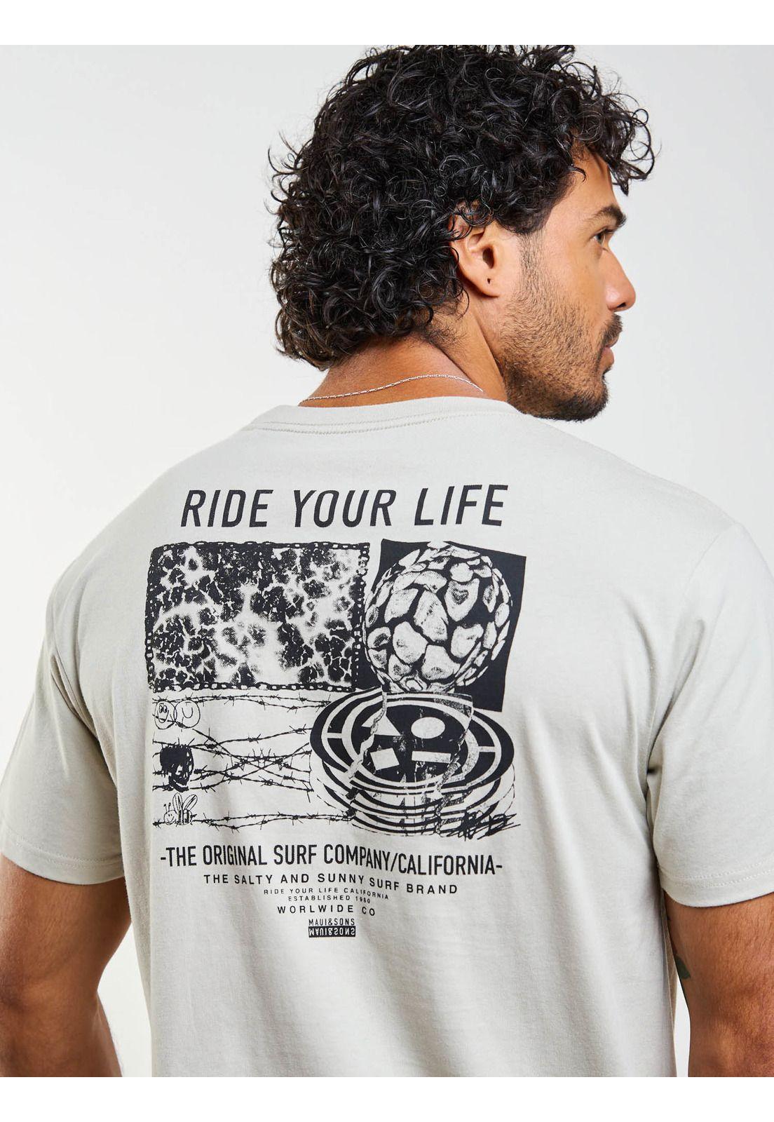 Polera MC Floor is lava Beige Hombre Maui And Sons-3