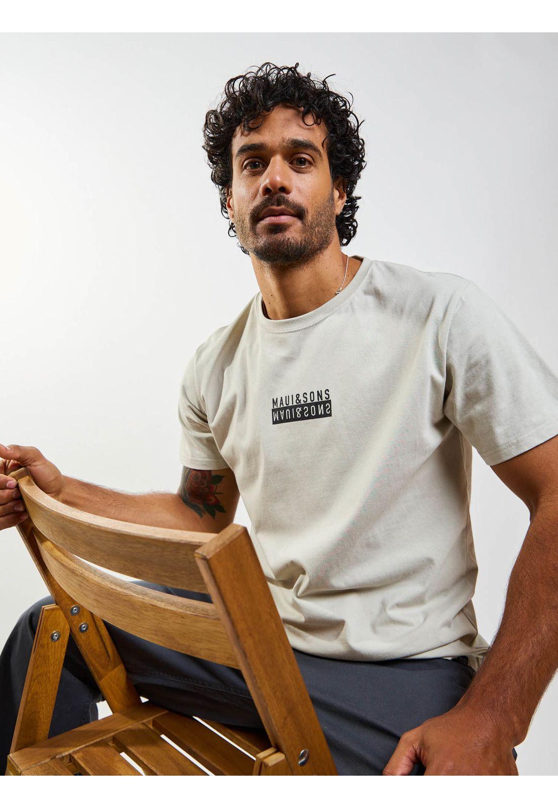 Polera MC Floor is lava Beige Hombre Maui And Sons-5