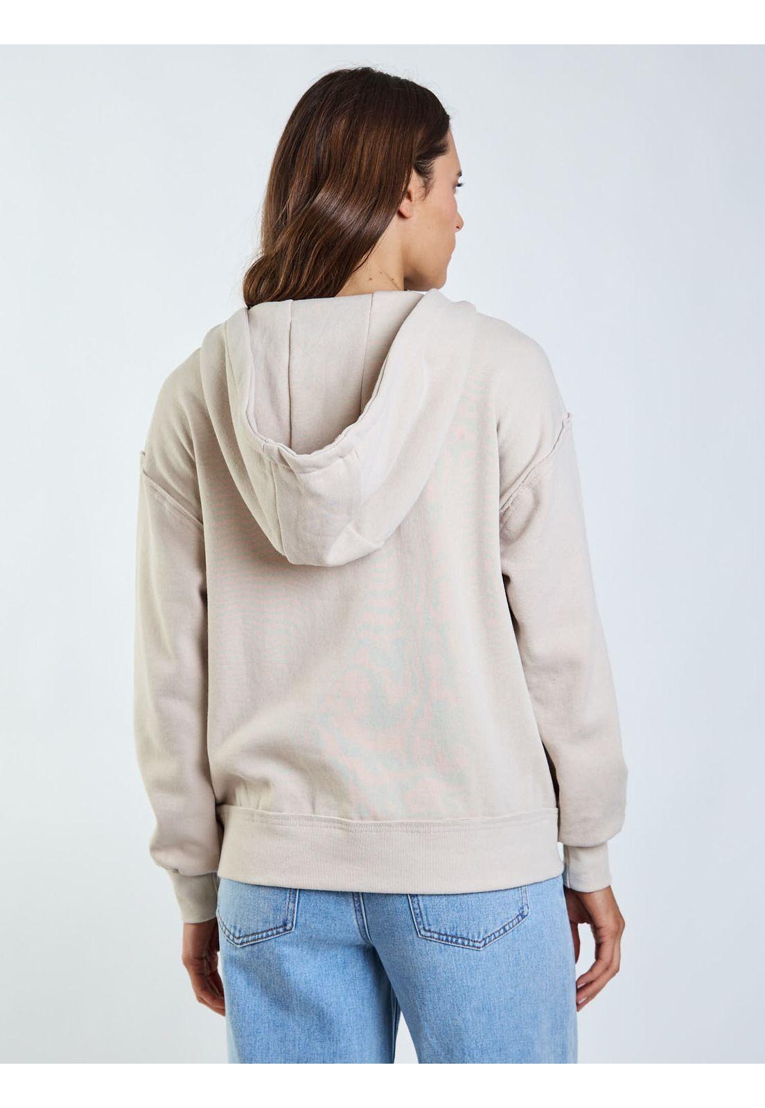 Poleron Canguro Wavey Beige Mujer Maui and Sons-1